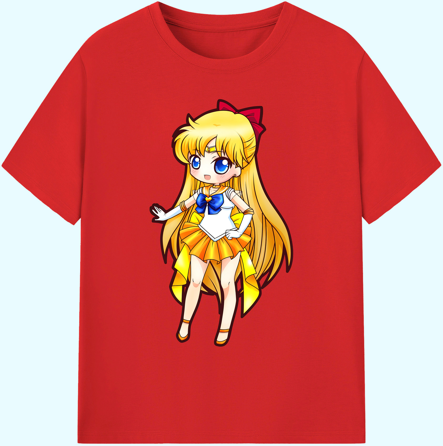 （画像用） 美少女戦士セーラームーン 愛野 美奈子 あいの みなこ Sailor Moon Aino Minako 綿100％ メンズ半袖Tシャツ｜肌触りやわらか＆通気性