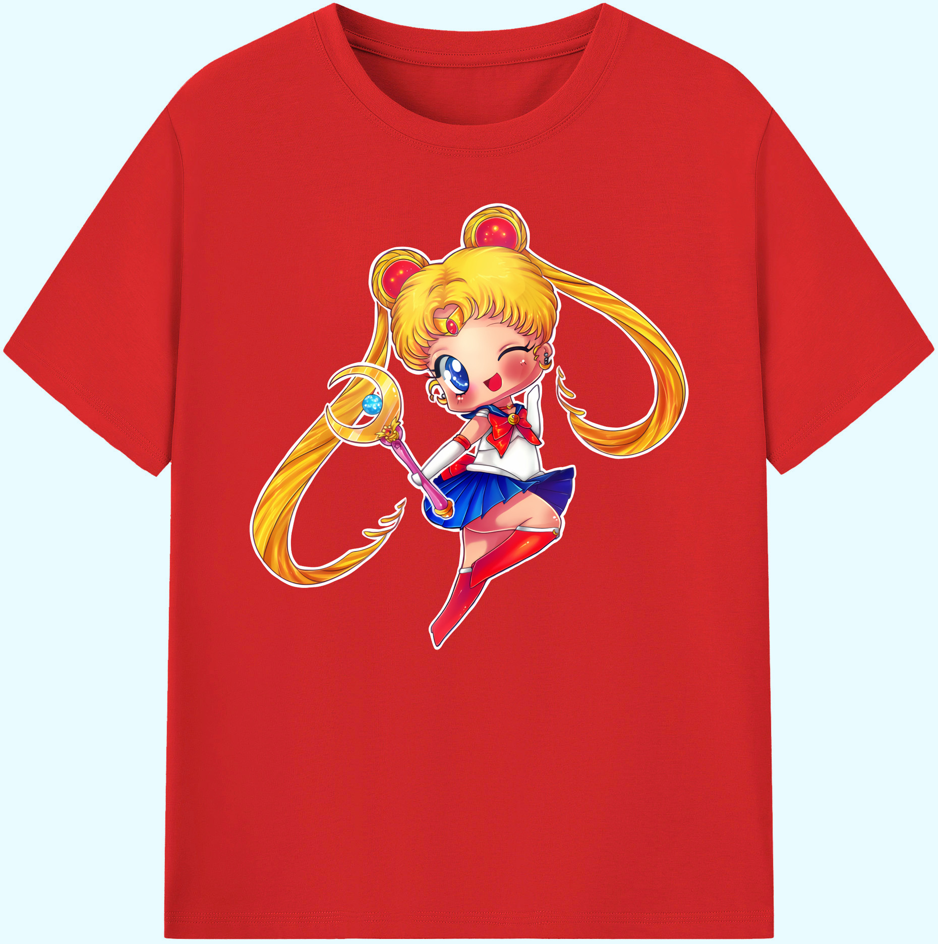 （画像用） 美少女戦士セーラームーン 月野 うさぎ つきの うさぎ Sailor Moon Tsukino Usagi 綿100％ メンズ半袖Tシャツ｜肌触りやわらか＆通気性