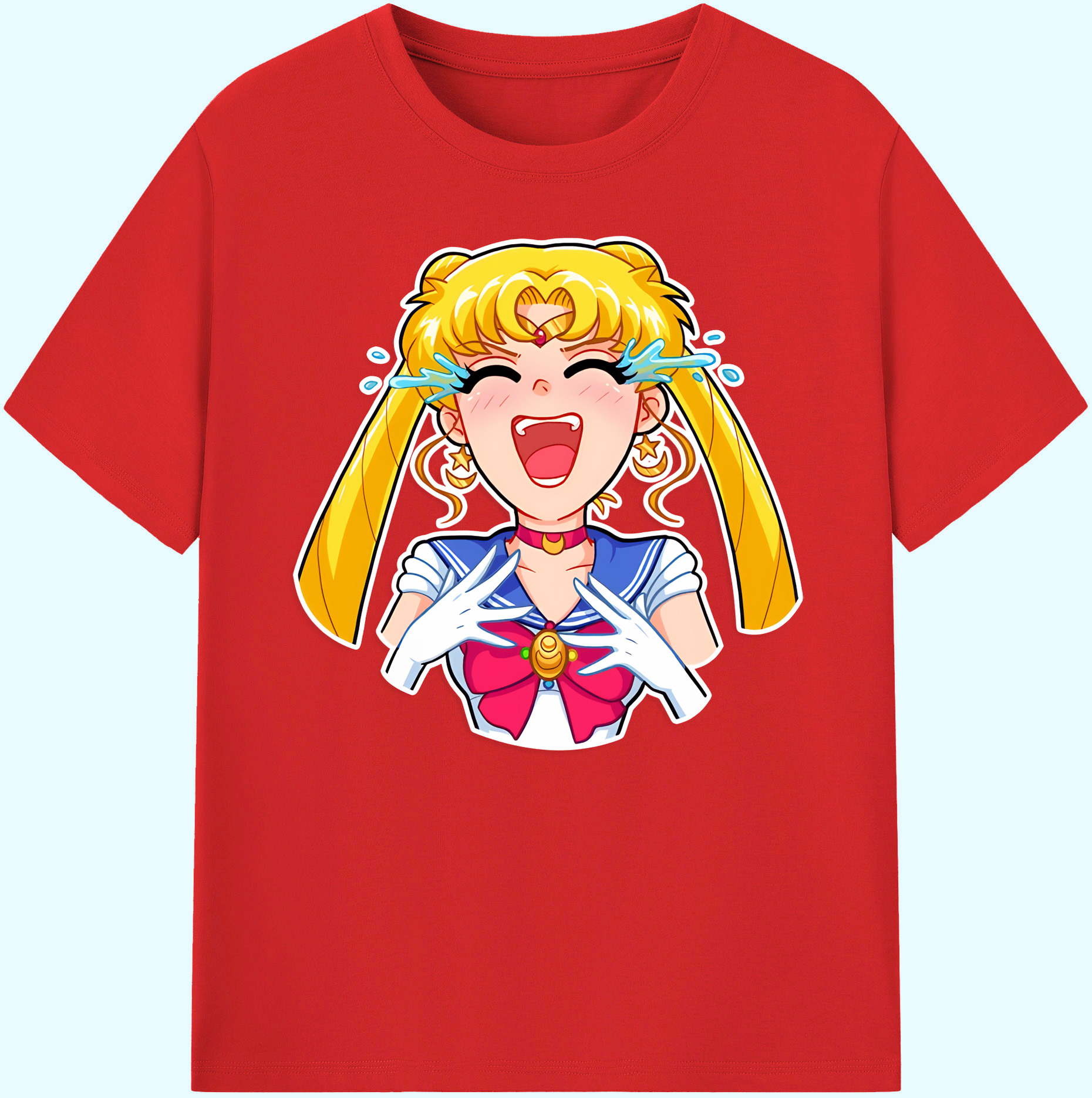 （画像用） 美少女戦士セーラームーン 月野 うさぎ つきの うさぎ Sailor Moon Tsukino Usagi 綿100％ メンズ半袖Tシャツ｜肌触りやわらか＆通気性