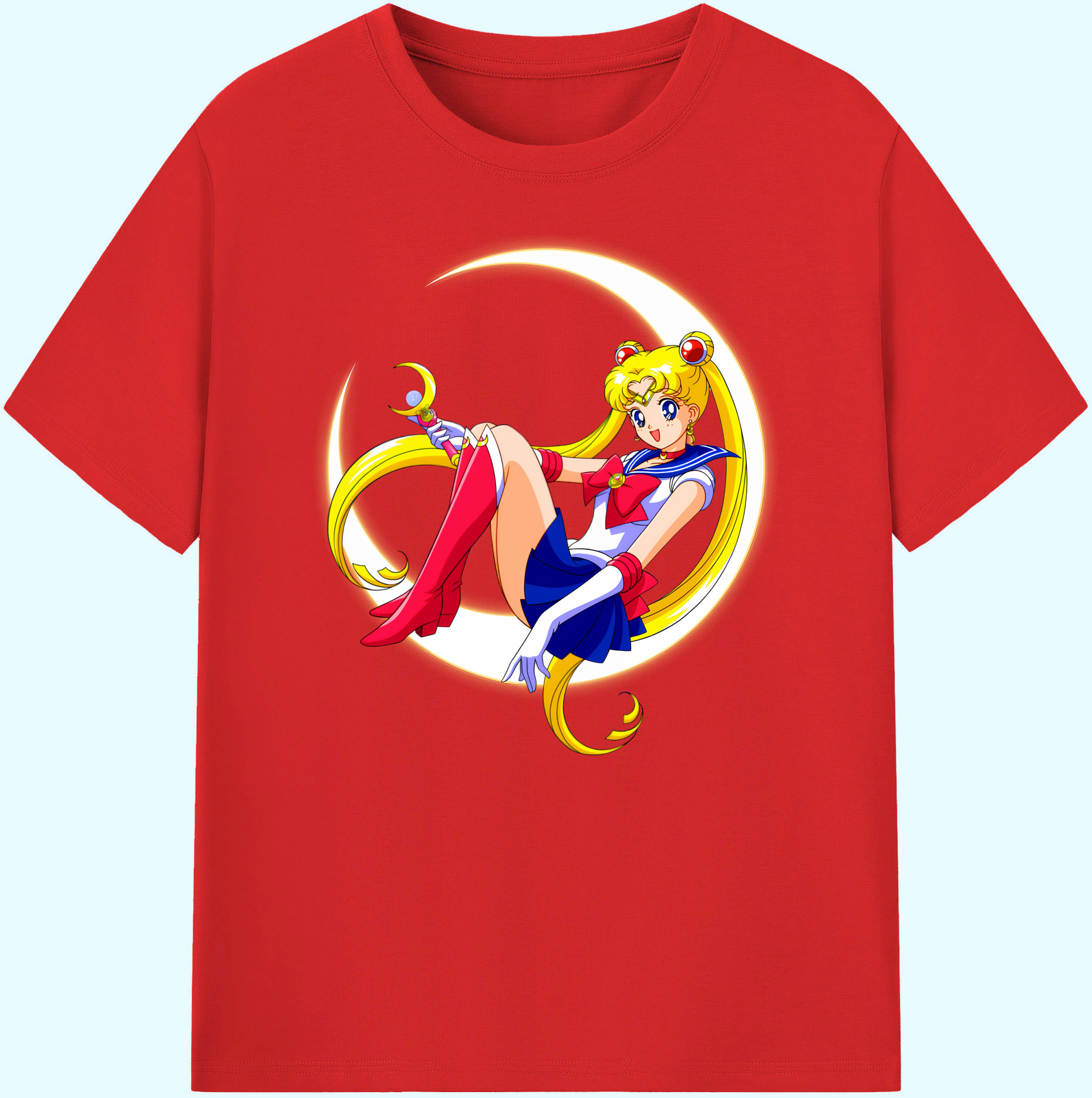 （画像用） 美少女戦士セーラームーン 月野 うさぎ つきの うさぎ Sailor Moon Tsukino Usagi 綿100％ メンズ半袖Tシャツ｜肌触りやわらか＆通気性
