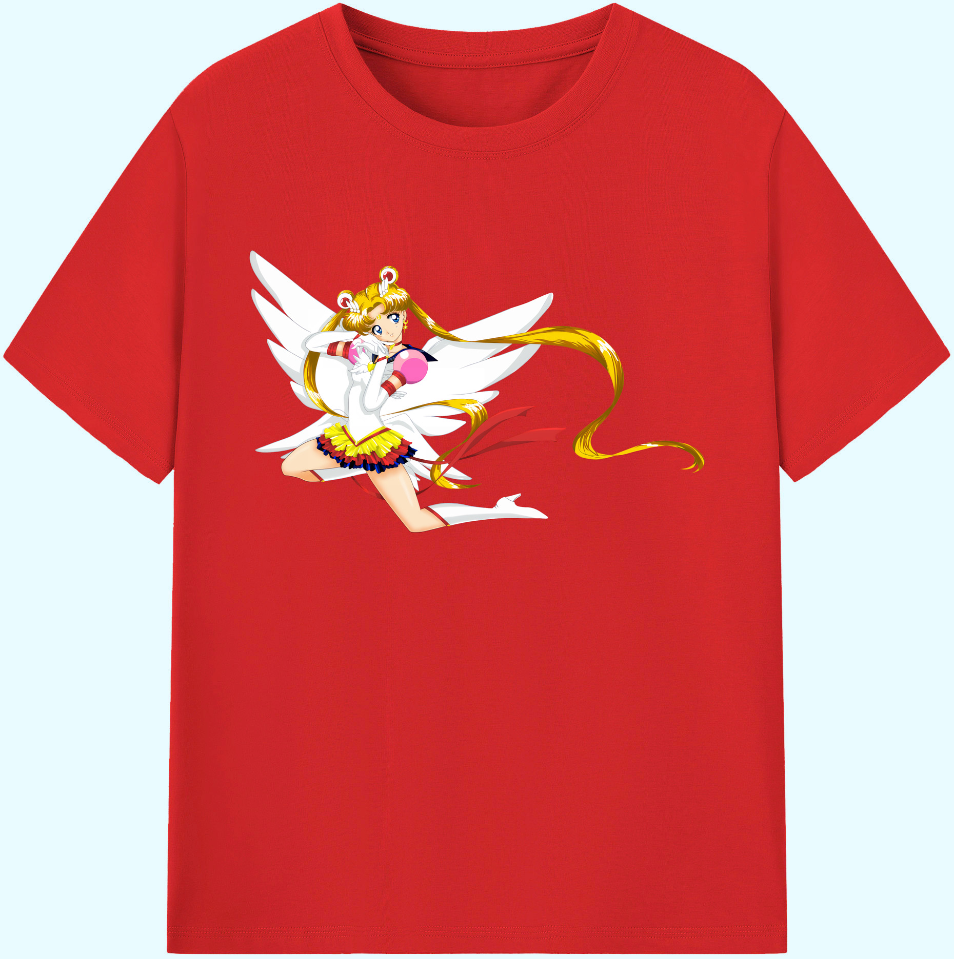 （画像用） 美少女戦士セーラームーン 月野 うさぎ つきの うさぎ Sailor Moon Tsukino Usagi 綿100％ メンズ半袖Tシャツ｜肌触りやわらか＆通気性