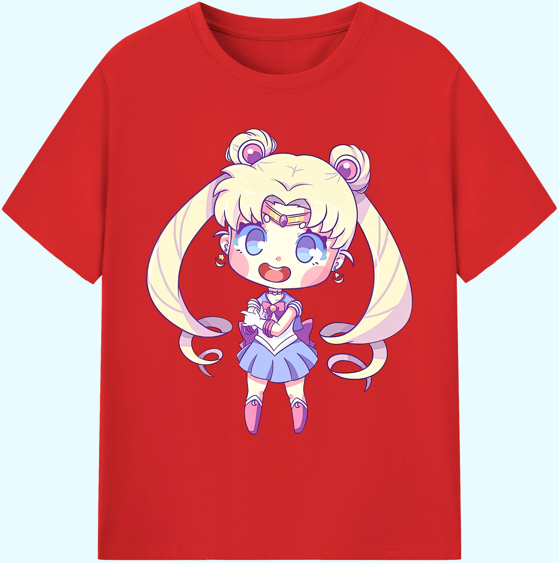 （画像用） 美少女戦士セーラームーン 月野 うさぎ つきの うさぎ Sailor Moon Tsukino Usagi 綿100％ メンズ半袖Tシャツ｜肌触りやわらか＆通気性
