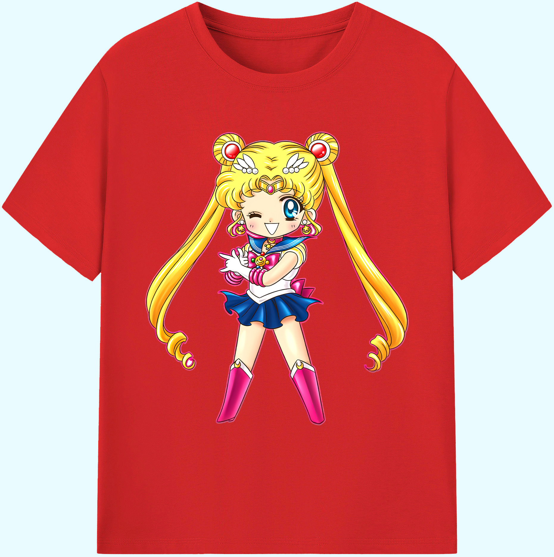 （画像用） 美少女戦士セーラームーン 月野 うさぎ つきの うさぎ Sailor Moon Tsukino Usagi 綿100％ メンズ半袖Tシャツ｜肌触りやわらか＆通気性