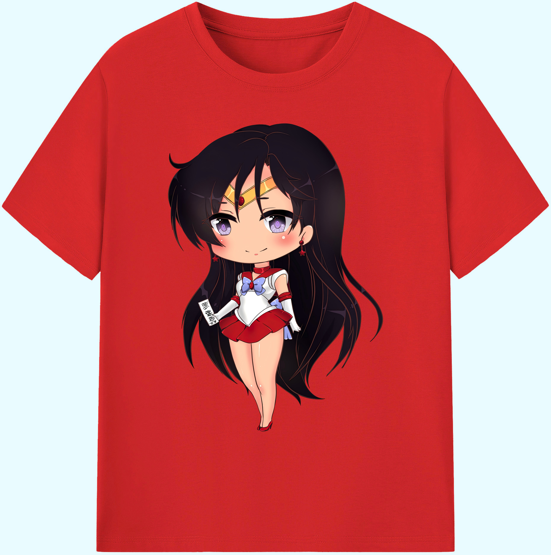 （画像用） 美少女戦士セーラームーン 火野レイ ひの レイ Sailor Moon Hino Rei （セーラーマーズ,Sailor Mars） 綿100％ メンズ半袖Tシャツ｜肌触りやわらか＆通気性