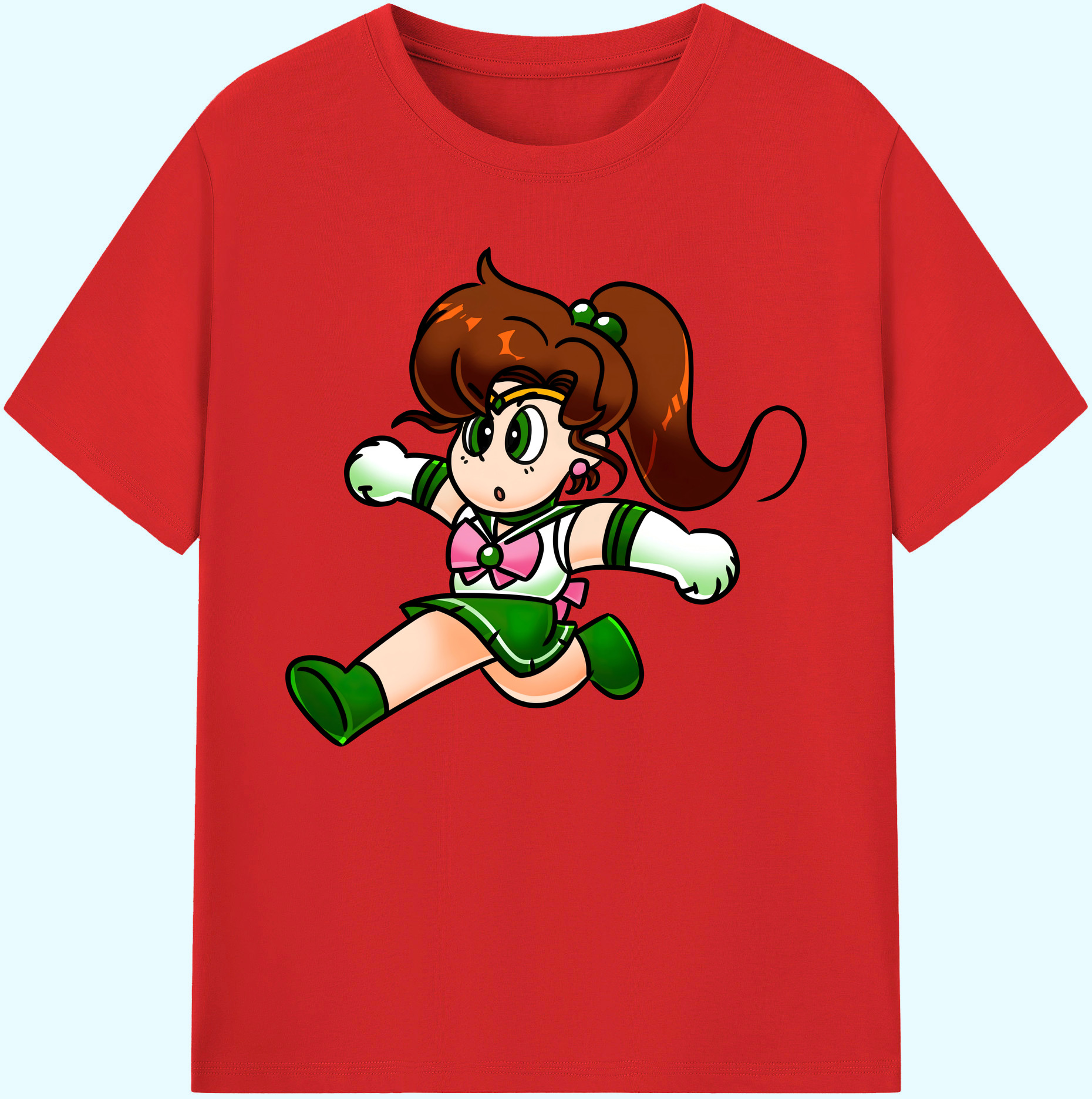 （画像用） 美少女戦士セーラームーン 木野 まこと きの まこと Sailor Moon Kino Makoto （セーラージュピター；Sailor Jupiter） 綿100％ メンズ半袖Tシャツ｜肌触りやわらか＆通気性