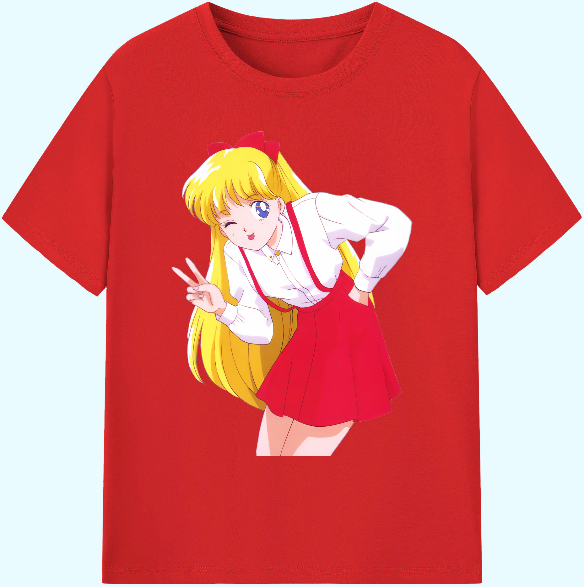 （画像用） 美少女戦士セーラームーン 愛野 美奈子 あいの みなこ Sailor Moon Aino Minako 綿100％ メンズ半袖Tシャツ｜肌触りやわらか＆通気性