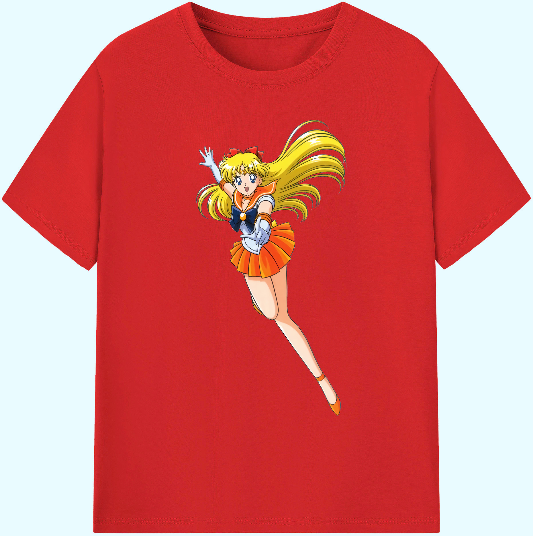 （画像用） 美少女戦士セーラームーン 愛野 美奈子 あいの みなこ Sailor Moon Aino Minako 綿100％ メンズ半袖Tシャツ｜肌触りやわらか＆通気性