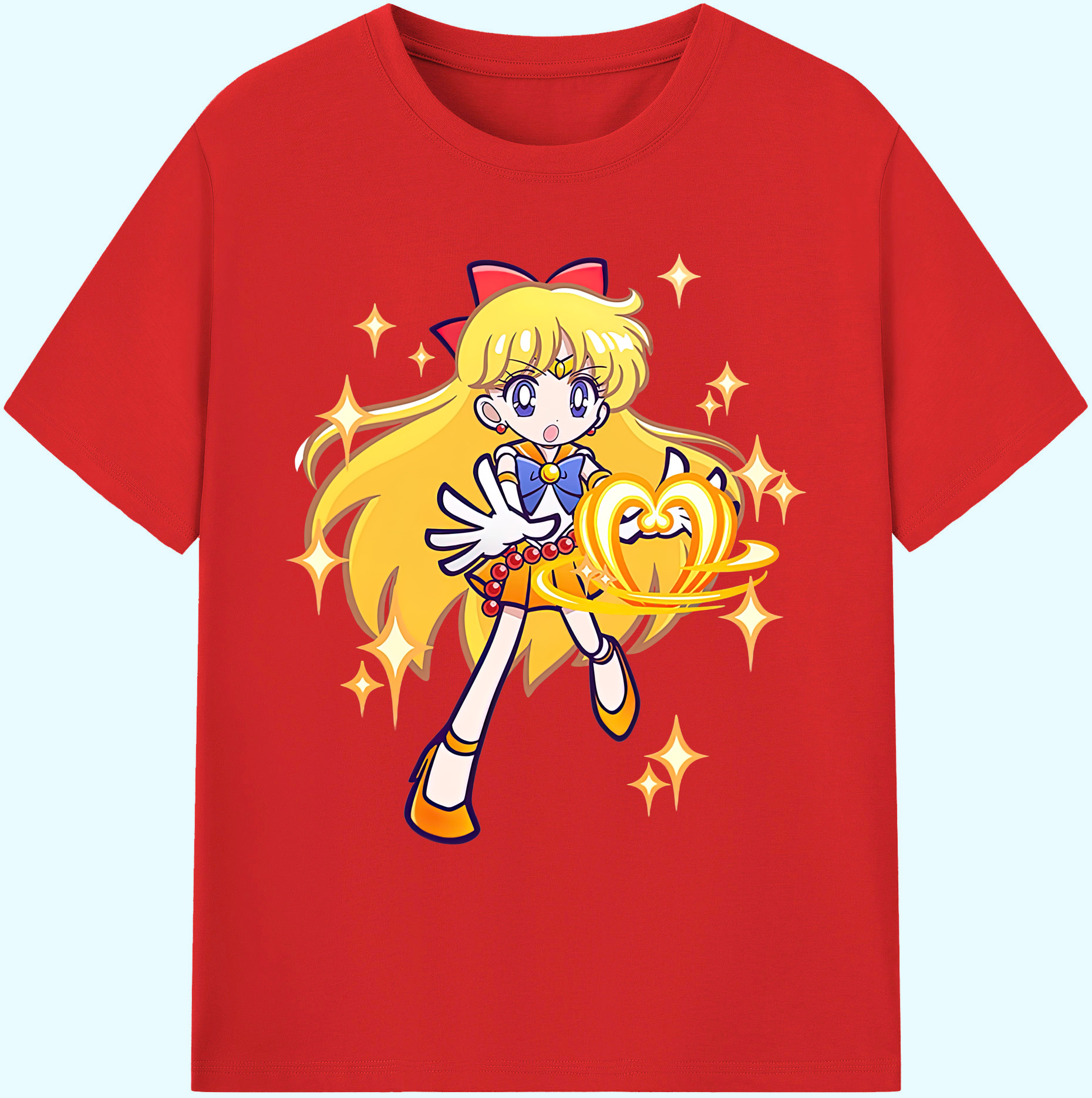 （画像用） 美少女戦士セーラームーン 愛野 美奈子 あいの みなこ Sailor Moon Aino Minako 綿100％ メンズ半袖Tシャツ｜肌触りやわらか＆通気性