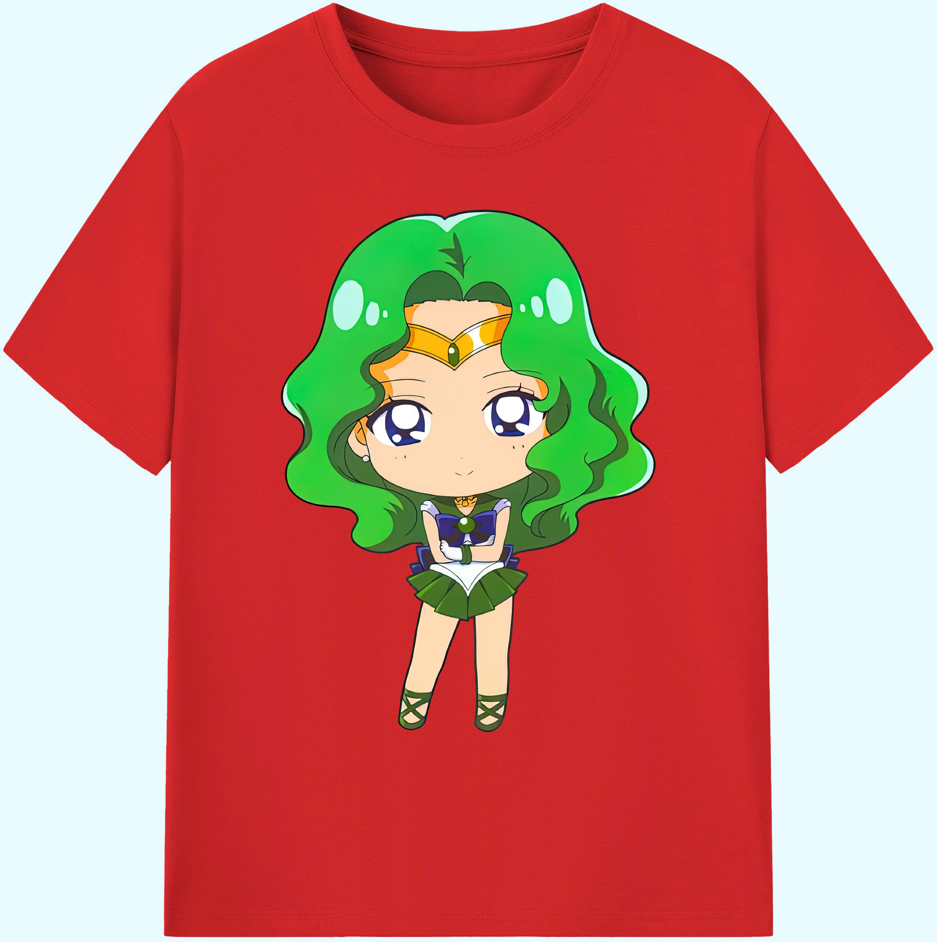 （画像用） 美少女戦士セーラームーン 海王 みちる（かいおう みちる） Sailor Moon Kaiou Michiru 綿100％ メンズ半袖Tシャツ｜肌触りやわらか＆通気性