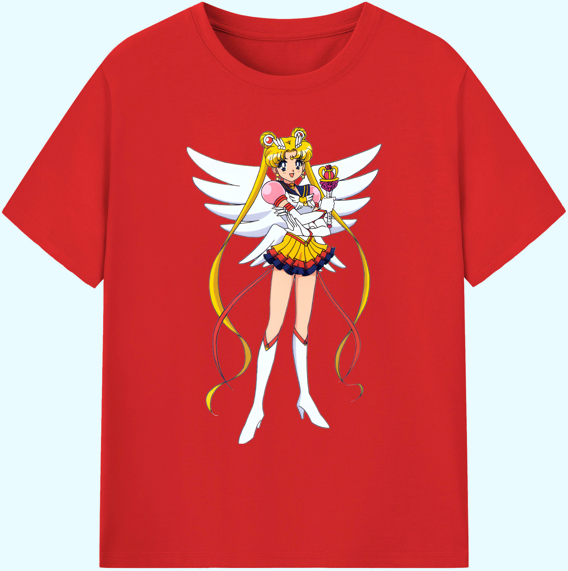（画像用） 美少女戦士セーラームーン 月野 うさぎ つきの うさぎ Sailor Moon Tsukino Usagi 綿100％ メンズ半袖Tシャツ｜肌触りやわらか＆通気性