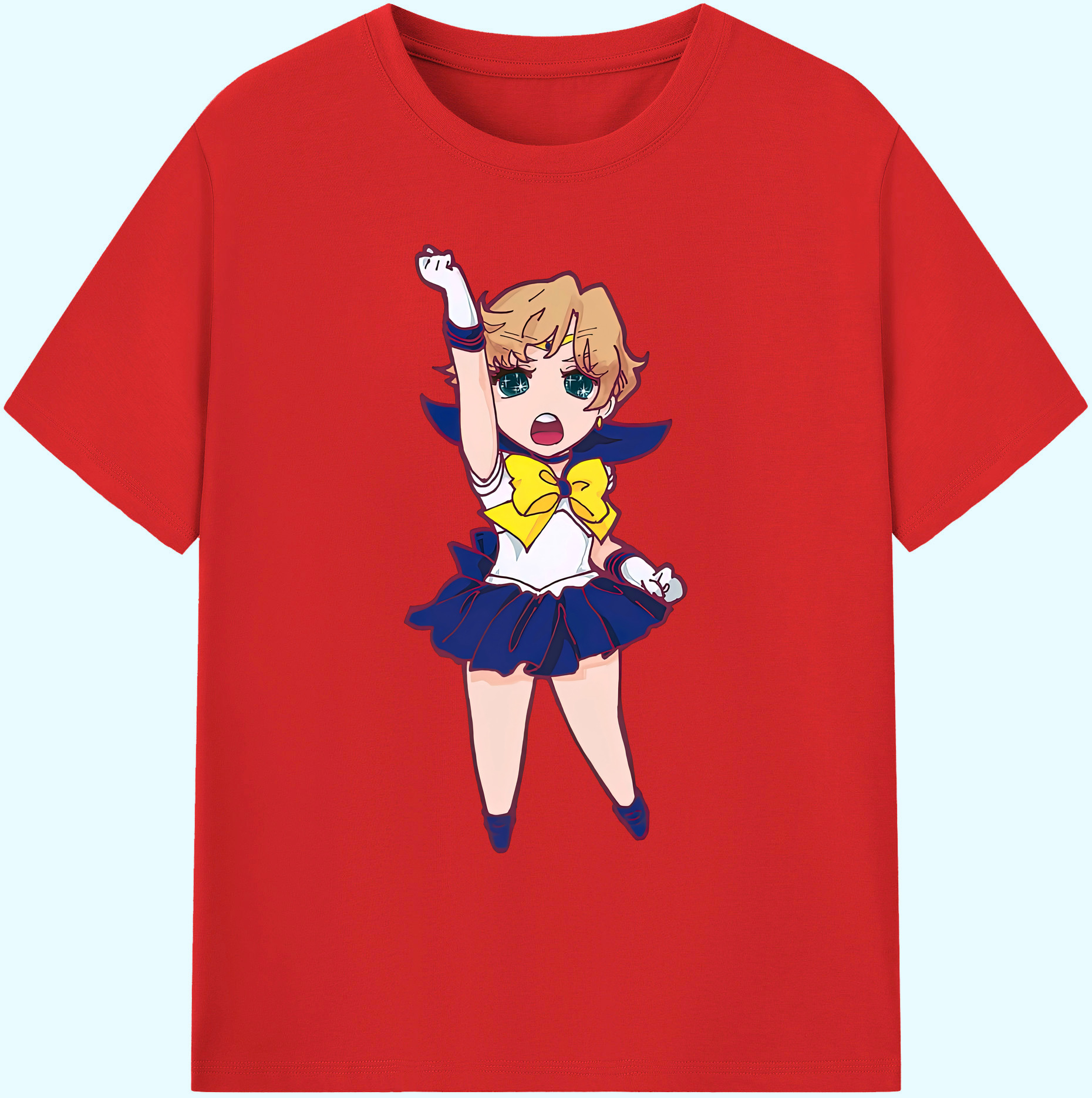 （画像用） 美少女戦士セーラームーン 天王はるか Sailor Moon Tenoh Haruka 綿100％ メンズ半袖Tシャツ｜肌触りやわらか＆通気性