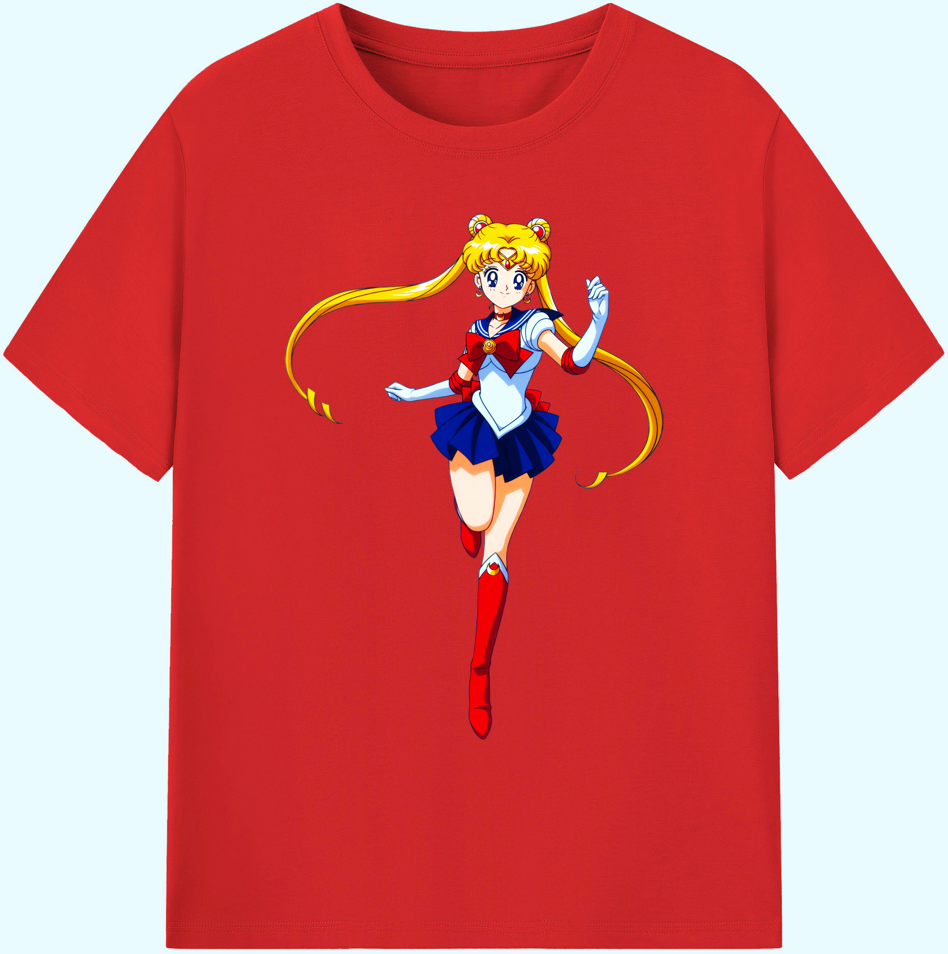 （画像用） 美少女戦士セーラームーン 月野 うさぎ つきの うさぎ Sailor Moon Tsukino Usagi 綿100％ メンズ半袖Tシャツ｜肌触りやわらか＆通気性