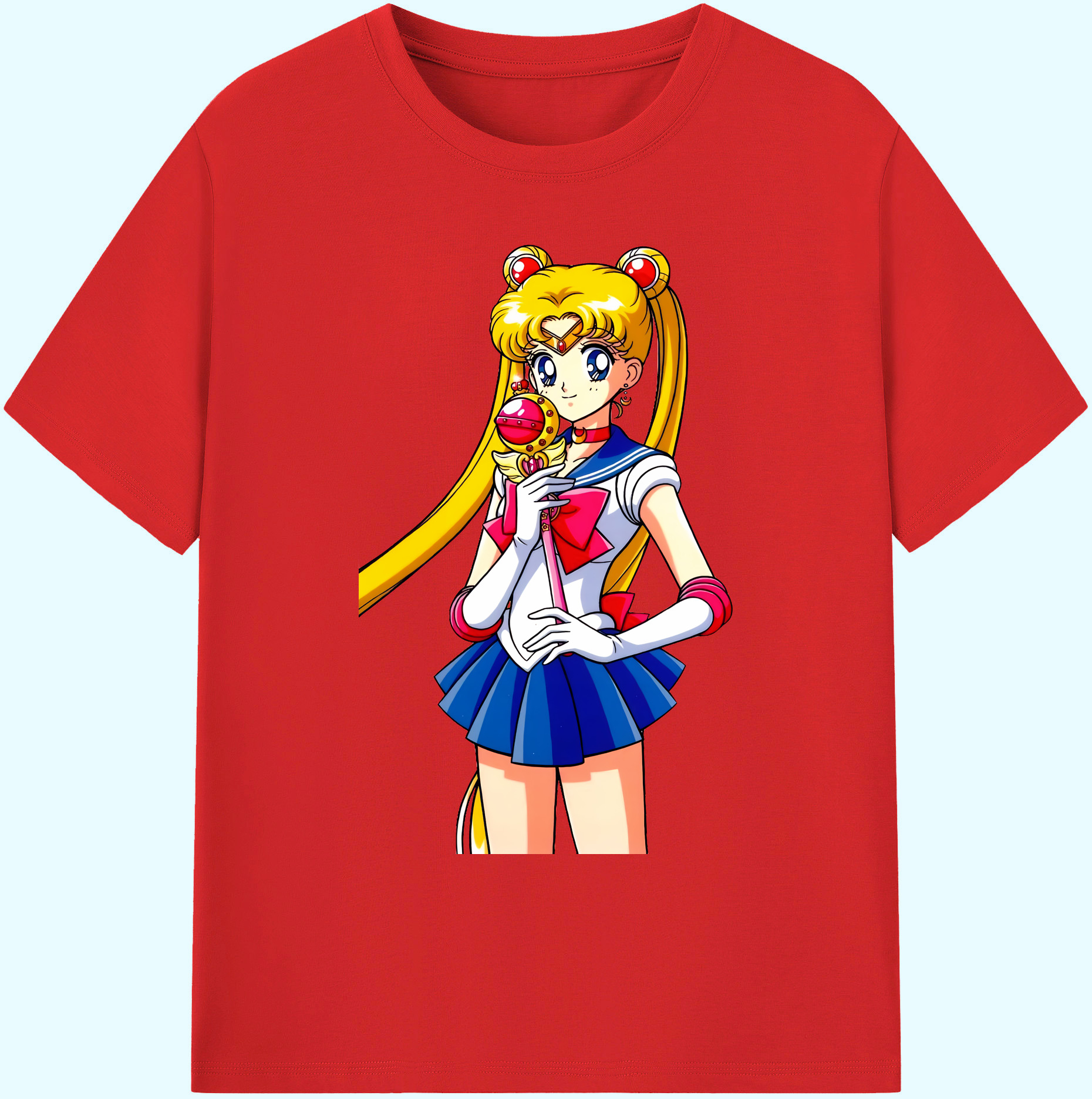 （画像用） 美少女戦士セーラームーン 月野 うさぎ つきの うさぎ Sailor Moon Tsukino Usagi 綿100％ メンズ半袖Tシャツ｜肌触りやわらか＆通気性