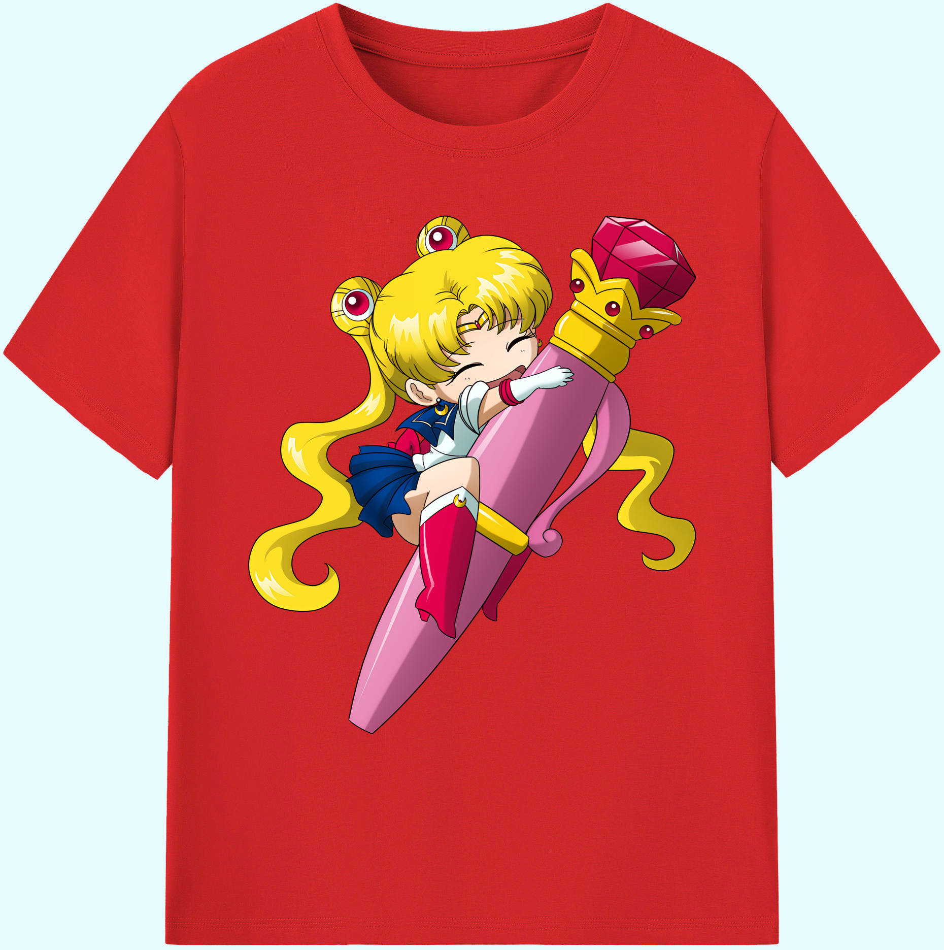 （画像用） 美少女戦士セーラームーン 月野 うさぎ つきの うさぎ Sailor Moon Tsukino Usagi 綿100％ メンズ半袖Tシャツ｜肌触りやわらか＆通気性