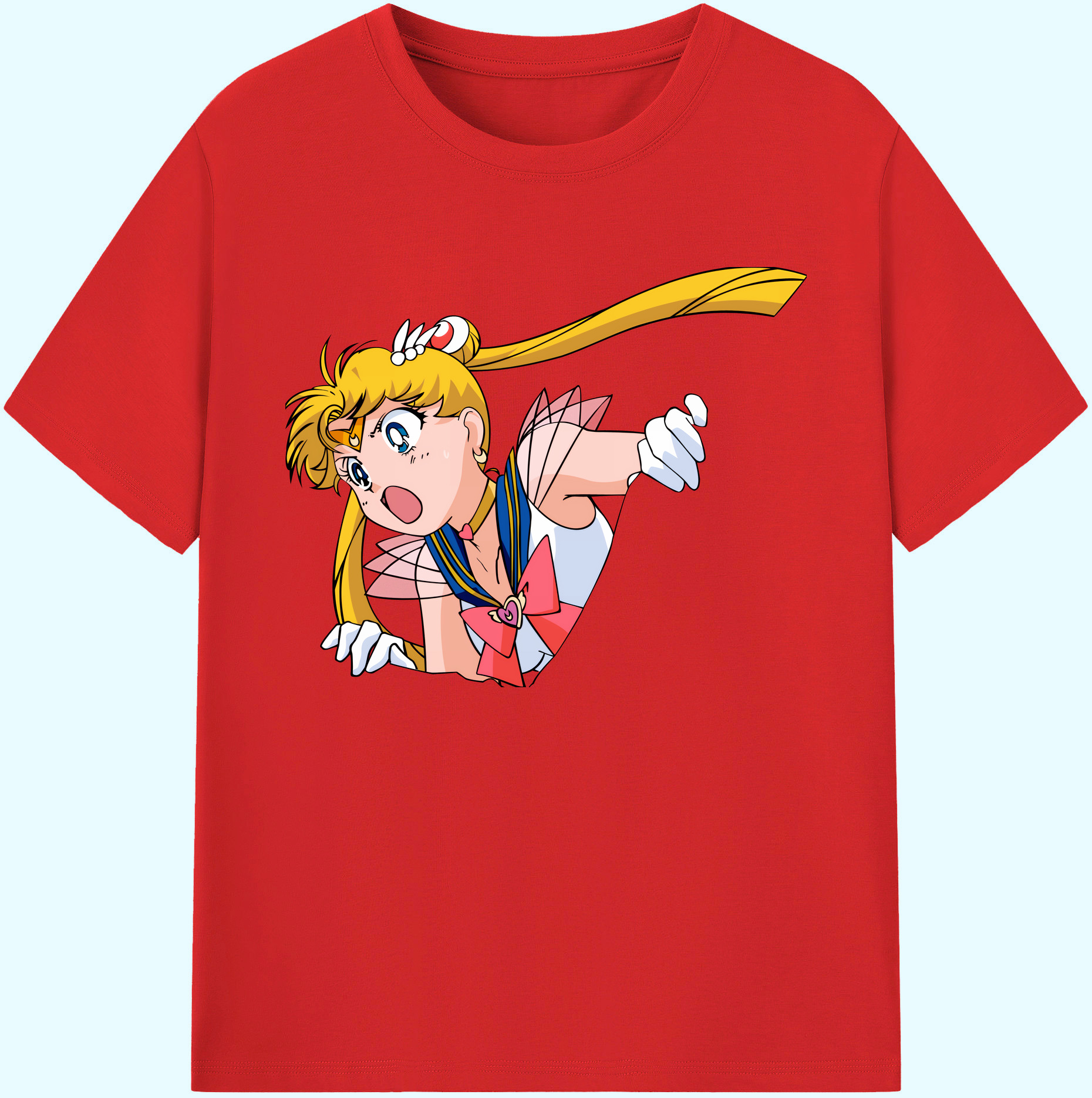 （画像用） 美少女戦士セーラームーン 月野 うさぎ つきの うさぎ Sailor Moon Tsukino Usagi 綿100％ メンズ半袖Tシャツ｜肌触りやわらか＆通気性