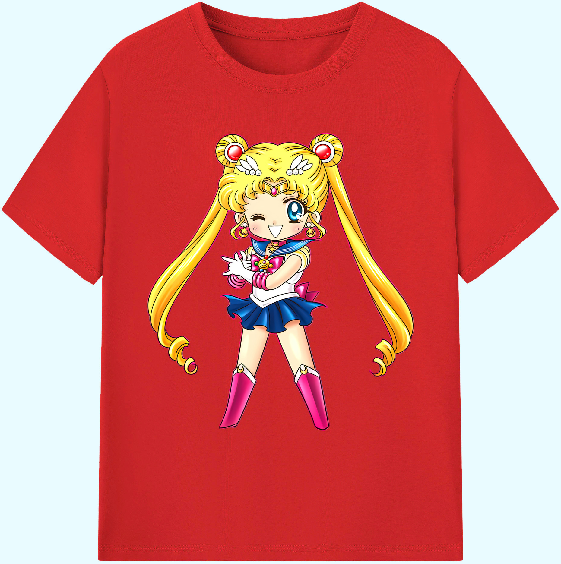 （画像用） 美少女戦士セーラームーン 月野 うさぎ つきの うさぎ Sailor Moon Tsukino Usagi 綿100％ メンズ半袖Tシャツ｜肌触りやわらか＆通気性