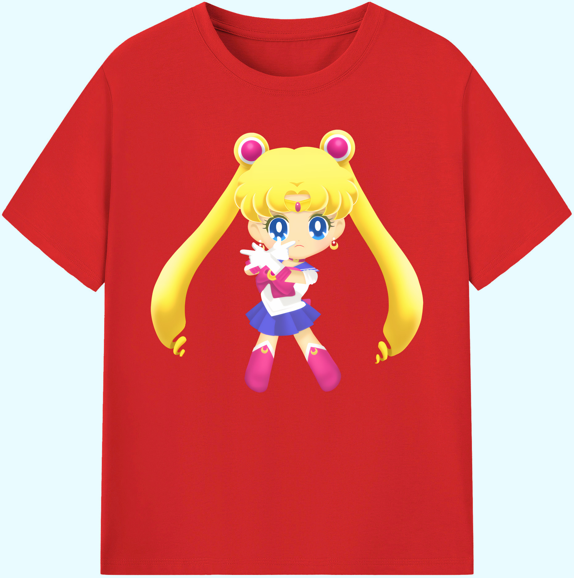 （画像用） 美少女戦士セーラームーン 月野 うさぎ つきの うさぎ Sailor Moon Tsukino Usagi 綿100％ メンズ半袖Tシャツ｜肌触りやわらか＆通気性