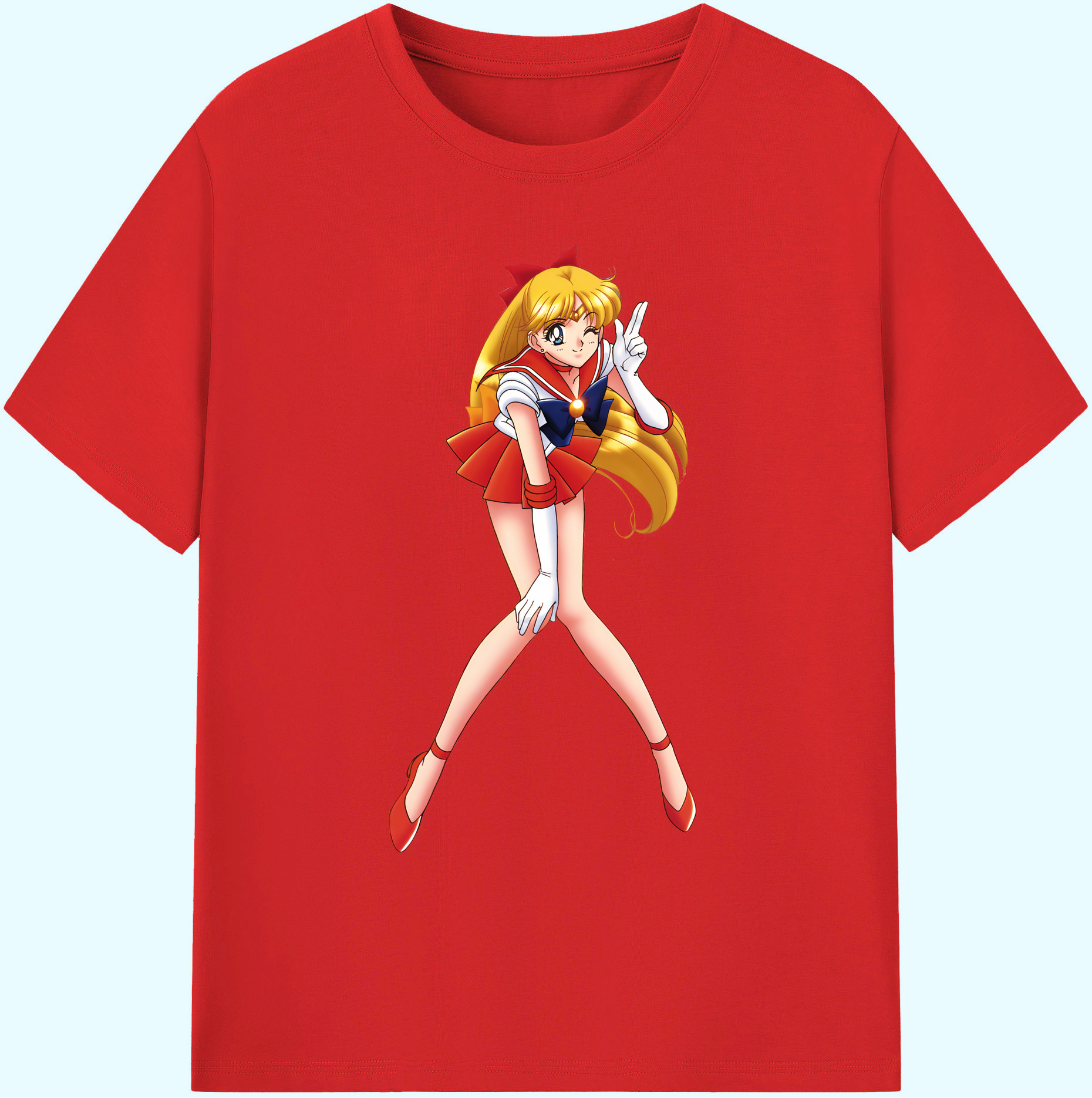 （画像用） 美少女戦士セーラームーン 愛野 美奈子 あいの みなこ Sailor Moon Aino Minako 綿100％ メンズ半袖Tシャツ｜肌触りやわらか＆通気性