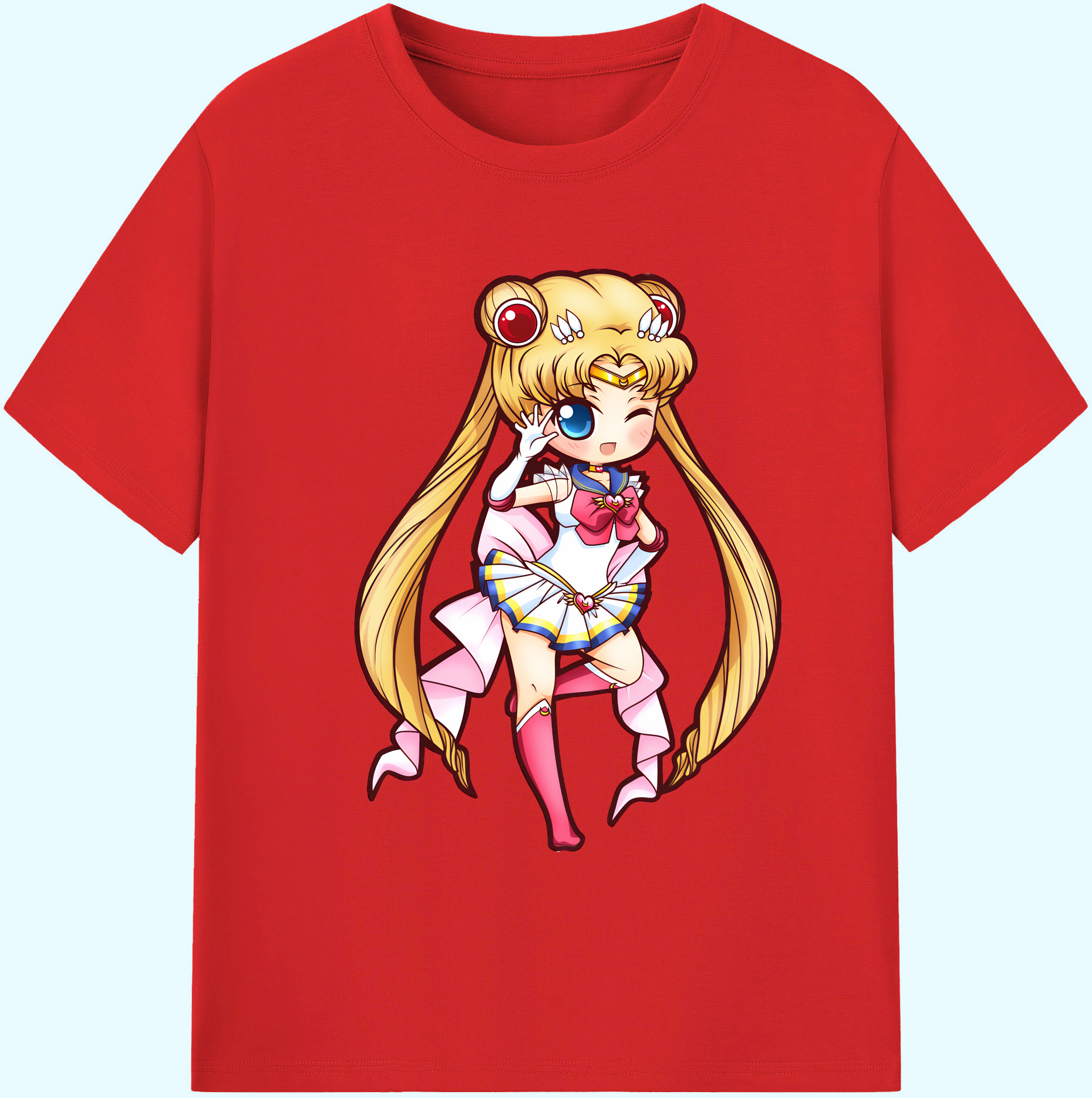 （画像用） 美少女戦士セーラームーン 月野 うさぎ つきの うさぎ Sailor Moon Tsukino Usagi 綿100％ メンズ半袖Tシャツ｜肌触りやわらか＆通気性