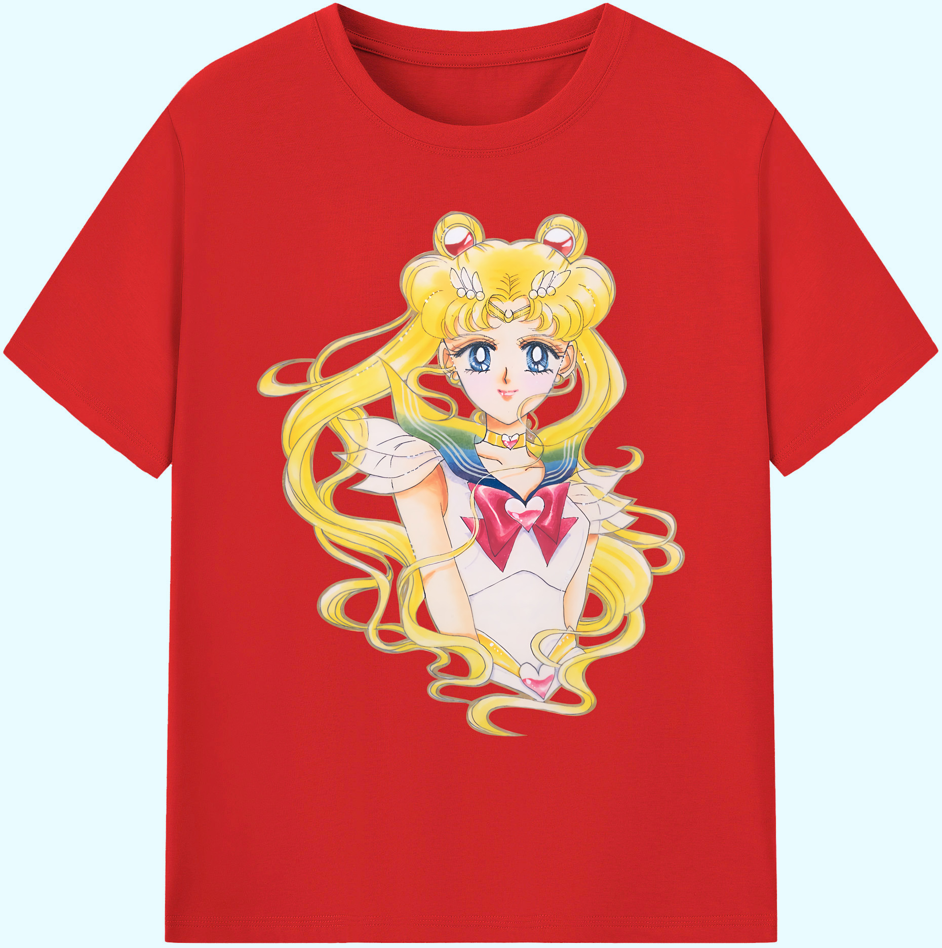 （画像用） 美少女戦士セーラームーン 月野 うさぎ つきの うさぎ Sailor Moon Tsukino Usagi 綿100％ メンズ半袖Tシャツ｜肌触りやわらか＆通気性