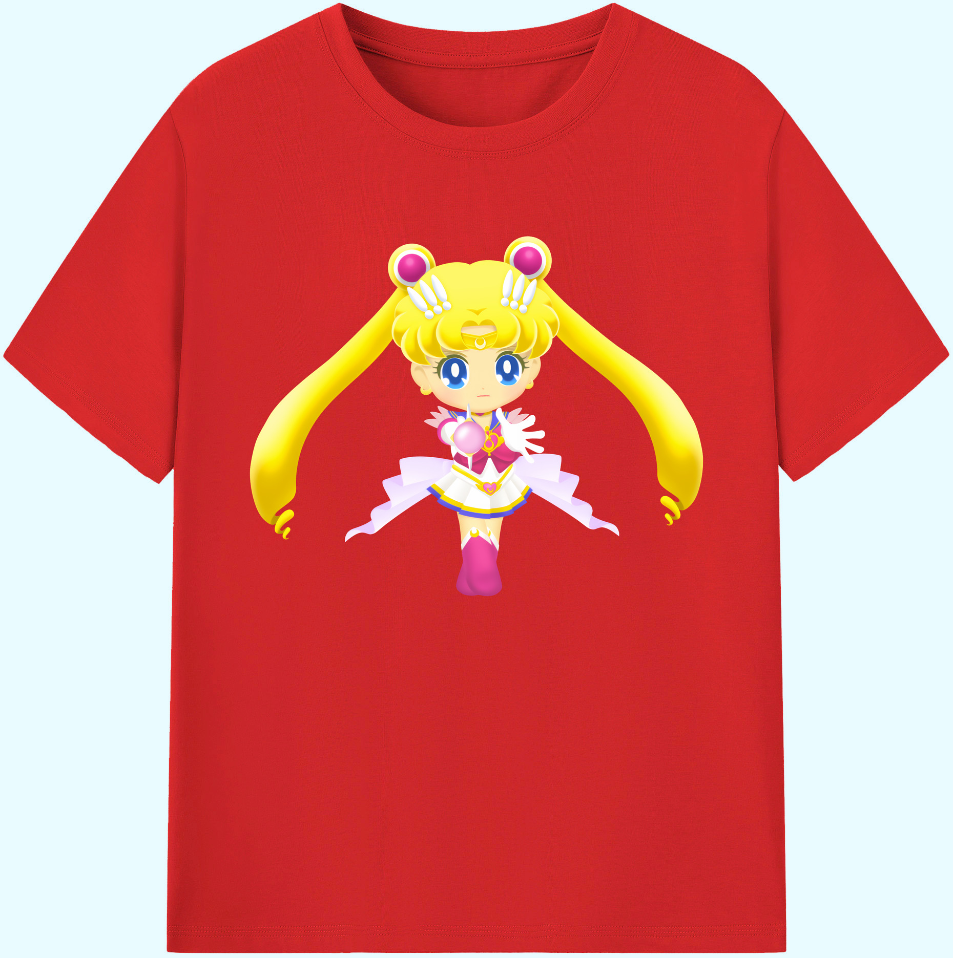 （画像用） 美少女戦士セーラームーン 月野 うさぎ つきの うさぎ Sailor Moon Tsukino Usagi 綿100％ メンズ半袖Tシャツ｜肌触りやわらか＆通気性
