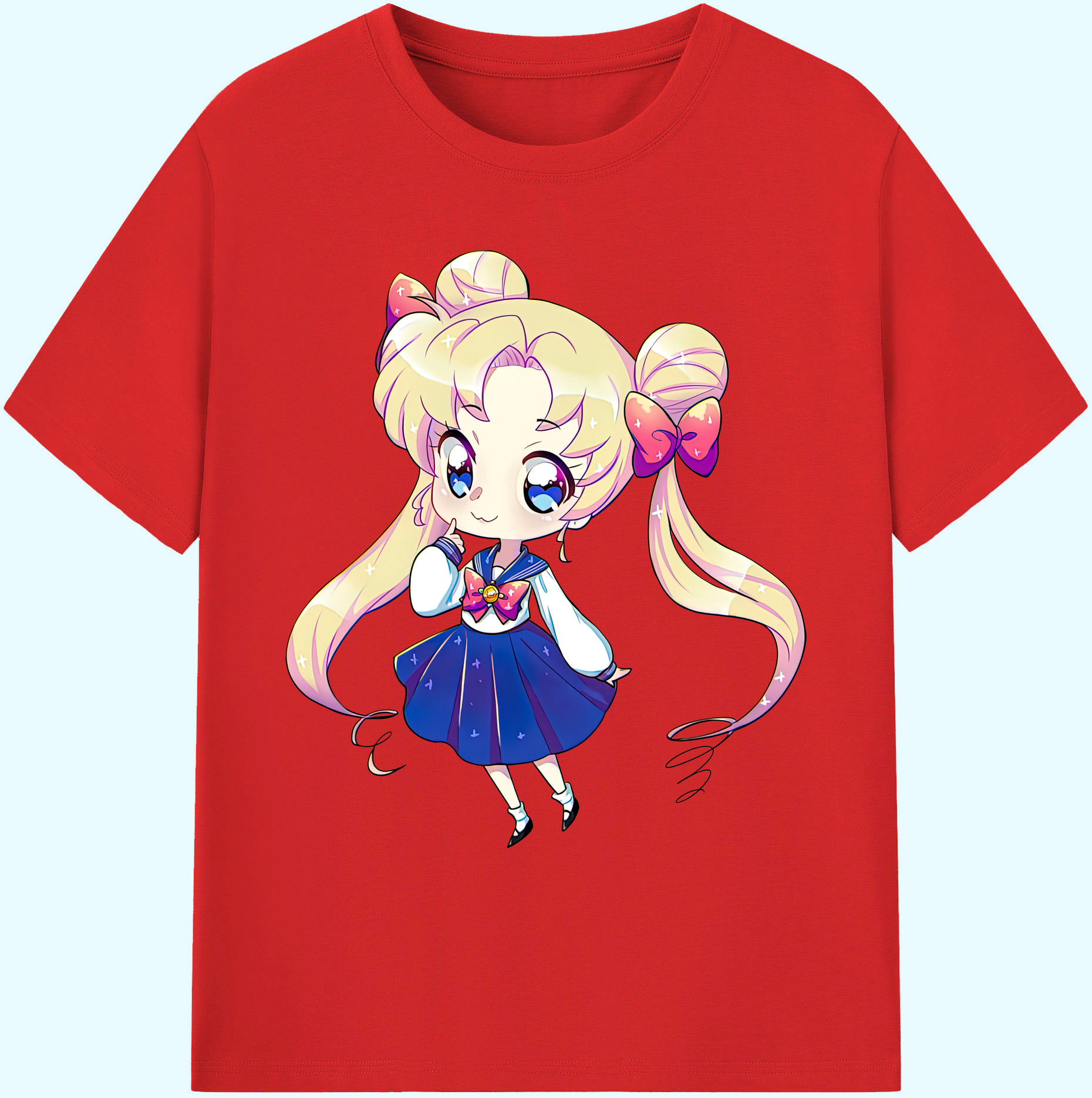 （画像用） 美少女戦士セーラームーン 月野 うさぎ つきの うさぎ Sailor Moon Tsukino Usagi 綿100％ メンズ半袖Tシャツ｜肌触りやわらか＆通気性