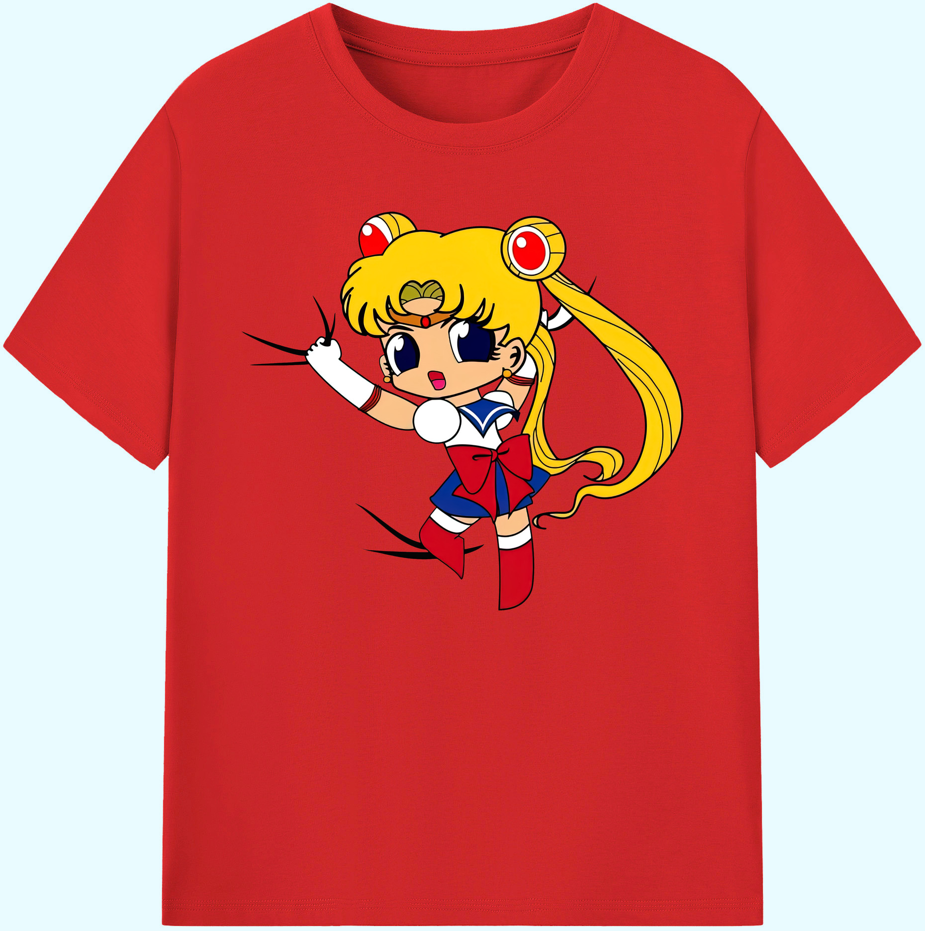 （画像用） 美少女戦士セーラームーン 月野 うさぎ つきの うさぎ Sailor Moon Tsukino Usagi 綿100％ メンズ半袖Tシャツ｜肌触りやわらか＆通気性