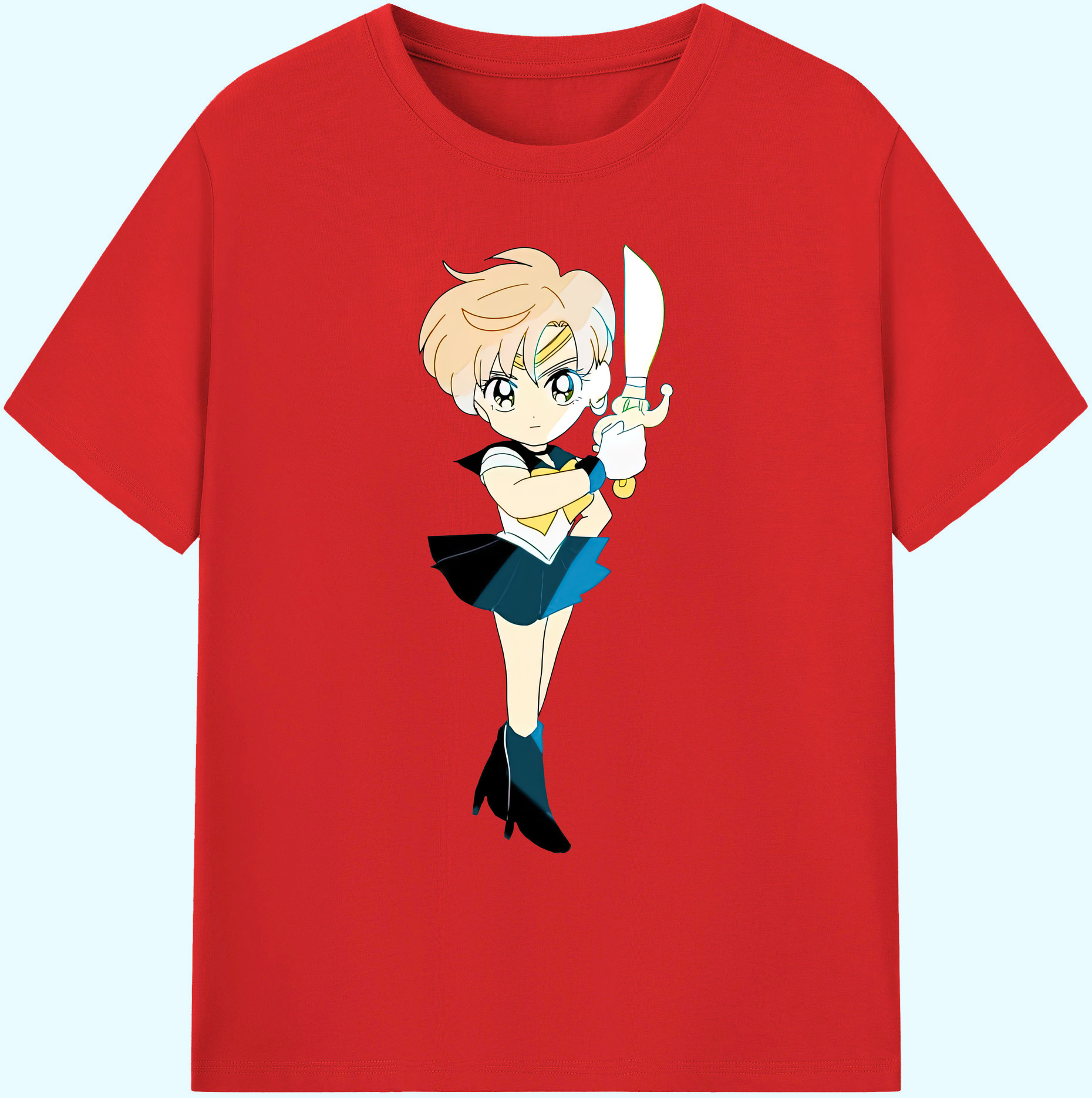 （画像用） 美少女戦士セーラームーン 天王はるか Sailor Moon Tenoh Haruka 綿100％ メンズ半袖Tシャツ｜肌触りやわらか＆通気性