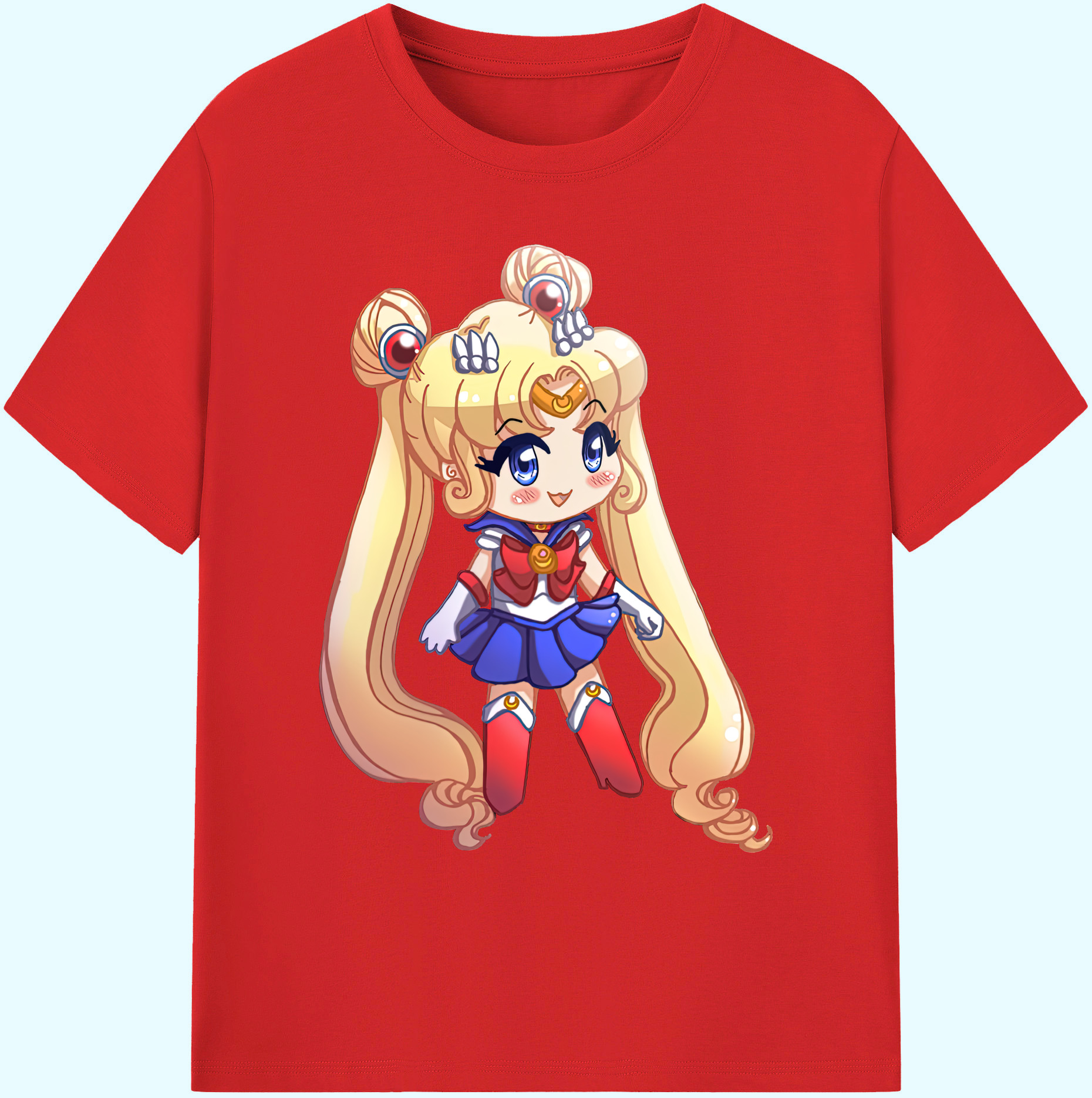 （画像用） 美少女戦士セーラームーン 月野 うさぎ つきの うさぎ Sailor Moon Tsukino Usagi 綿100％ メンズ半袖Tシャツ｜肌触りやわらか＆通気性