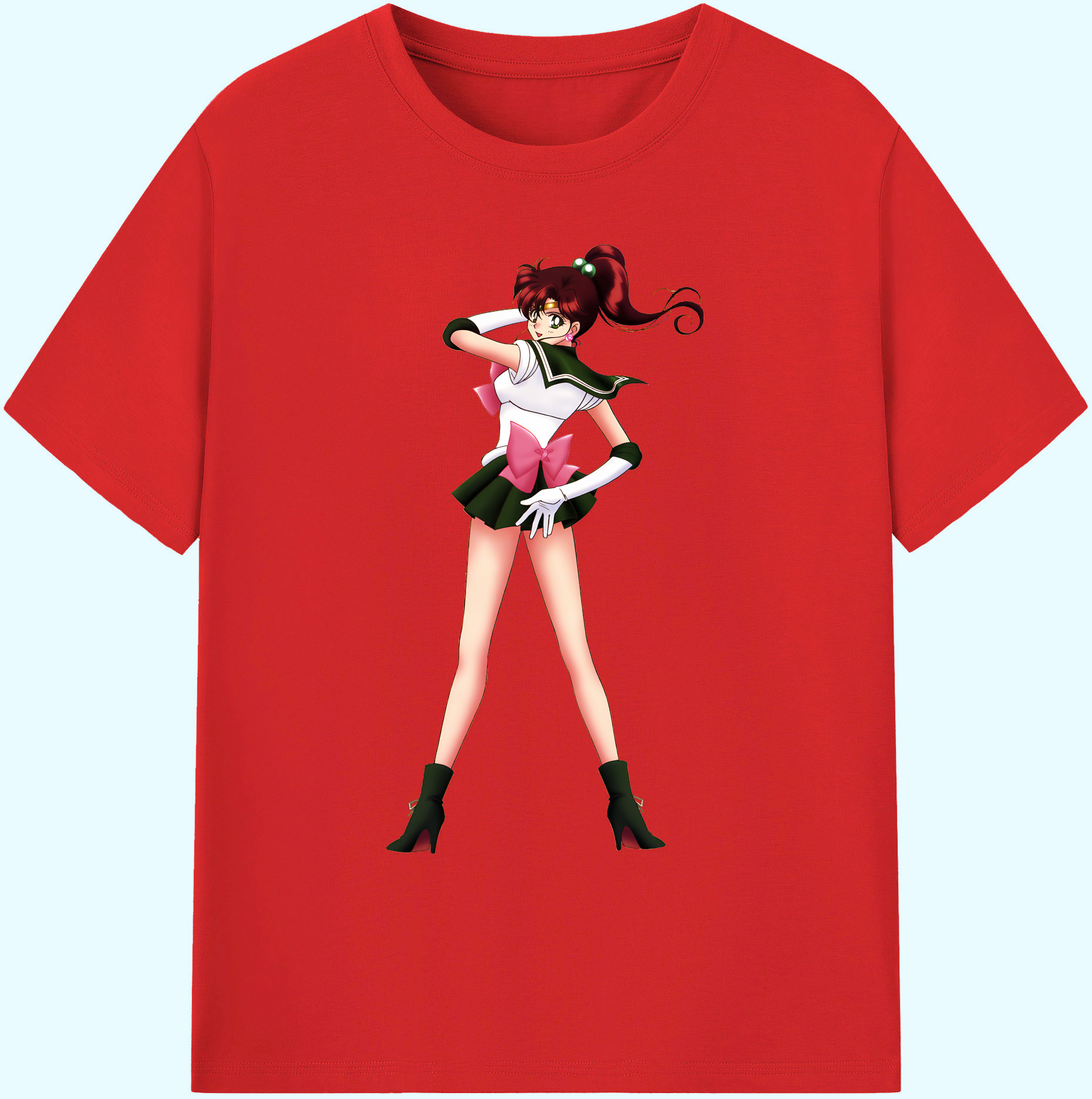 （画像用） 美少女戦士セーラームーン 木野 まこと きの まこと Sailor Moon Kino Makoto （セーラージュピター；Sailor Jupiter） 綿100％ メンズ半袖Tシャツ｜肌触りやわらか＆通気性