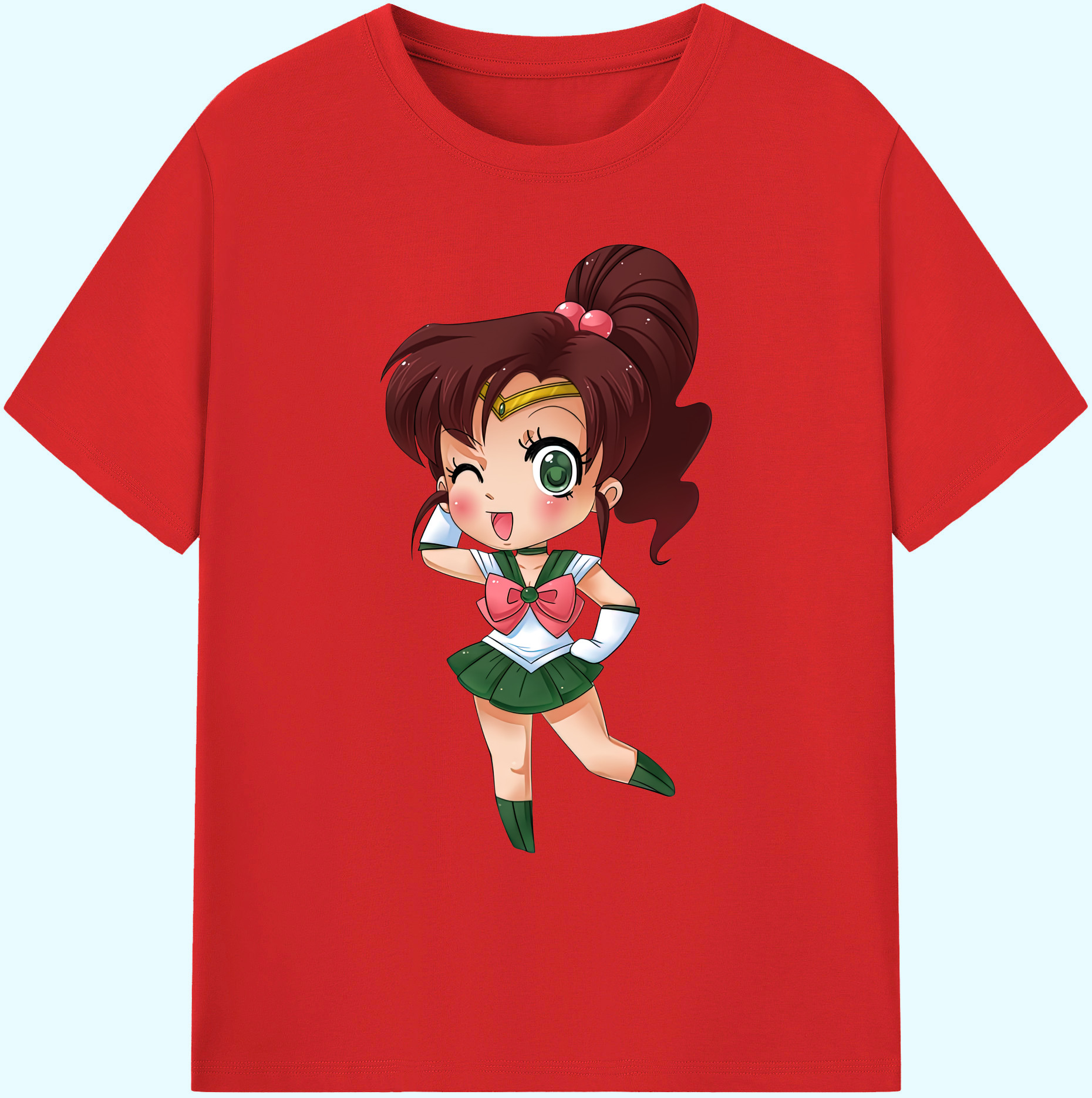 （画像用） 美少女戦士セーラームーン 木野 まこと きの まこと Sailor Moon Kino Makoto （セーラージュピター；Sailor Jupiter） 綿100％ メンズ半袖Tシャツ｜肌触りやわらか＆通気性