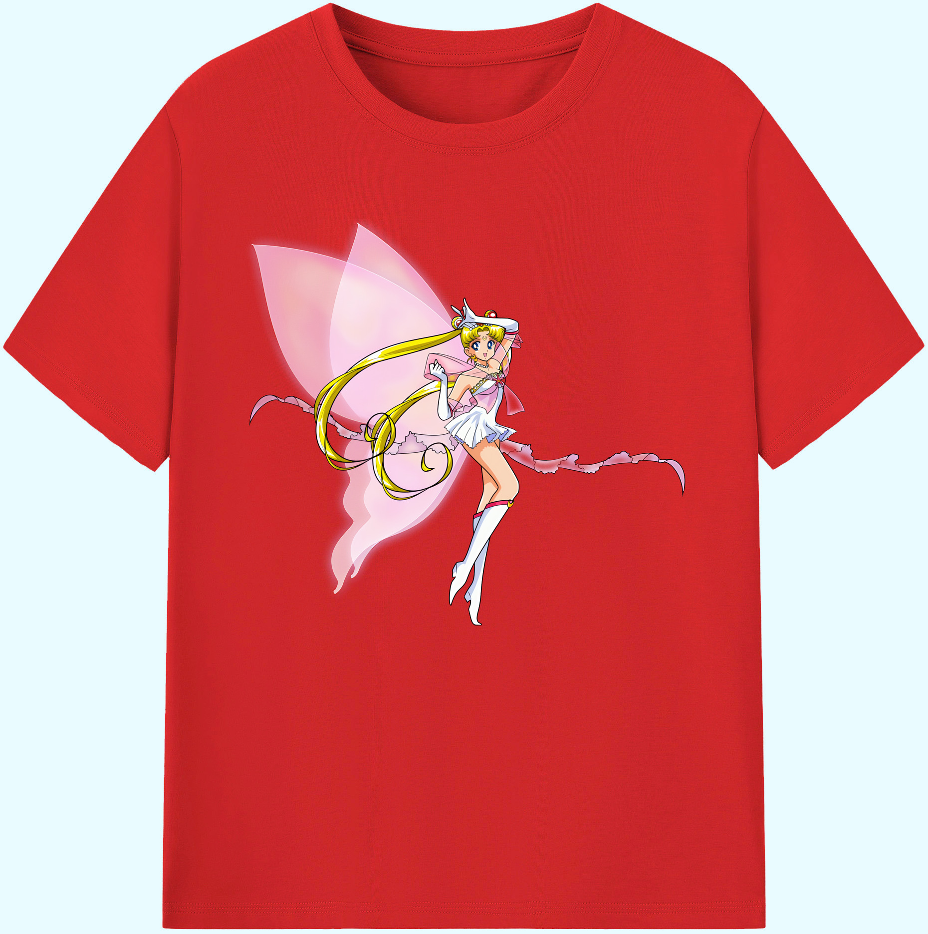 （画像用） 美少女戦士セーラームーン 月野 うさぎ つきの うさぎ Sailor Moon Tsukino Usagi 綿100％ メンズ半袖Tシャツ｜肌触りやわらか＆通気性