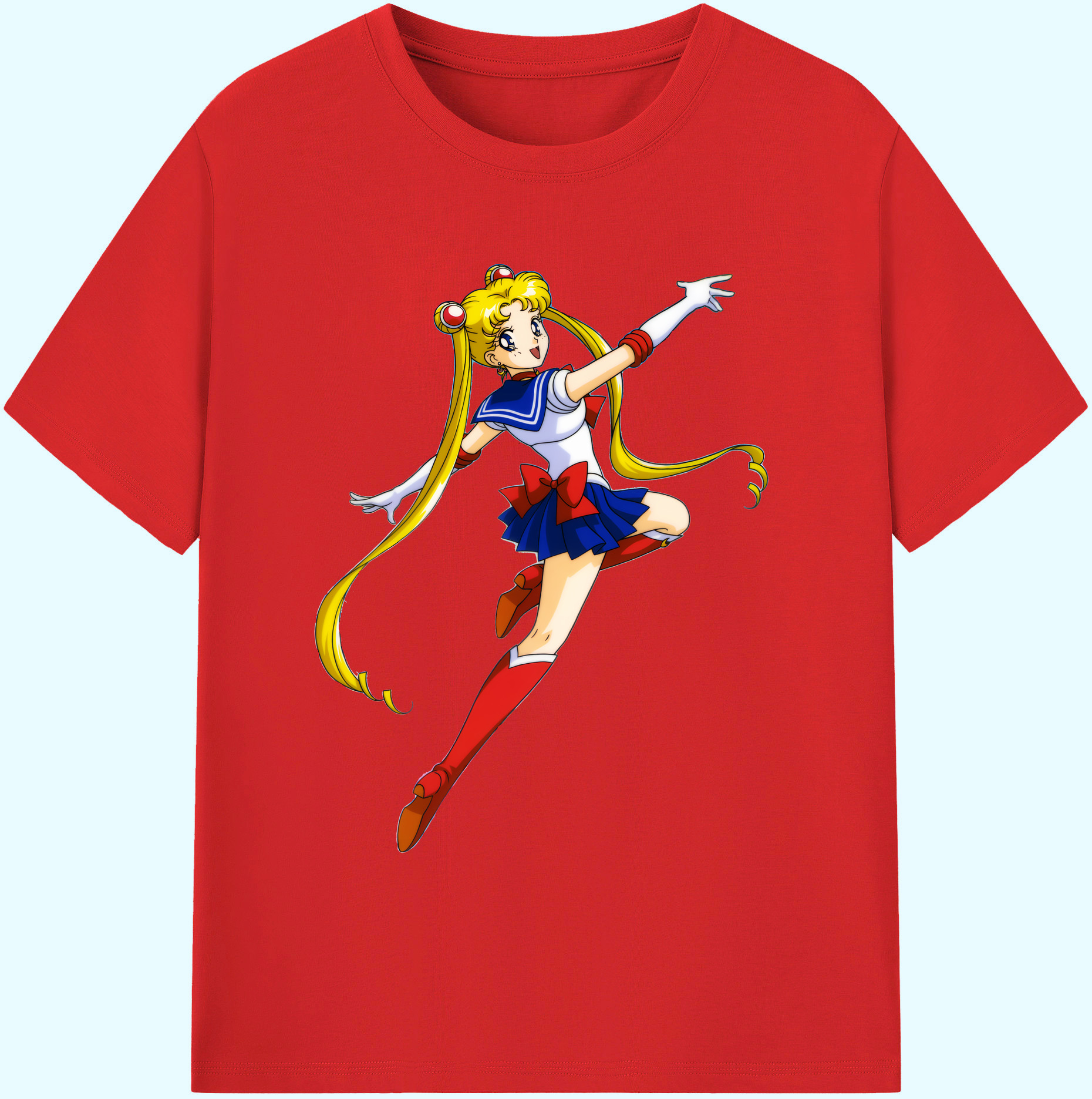 （画像用） 美少女戦士セーラームーン 月野 うさぎ つきの うさぎ Sailor Moon Tsukino Usagi 綿100％ メンズ半袖Tシャツ｜肌触りやわらか＆通気性