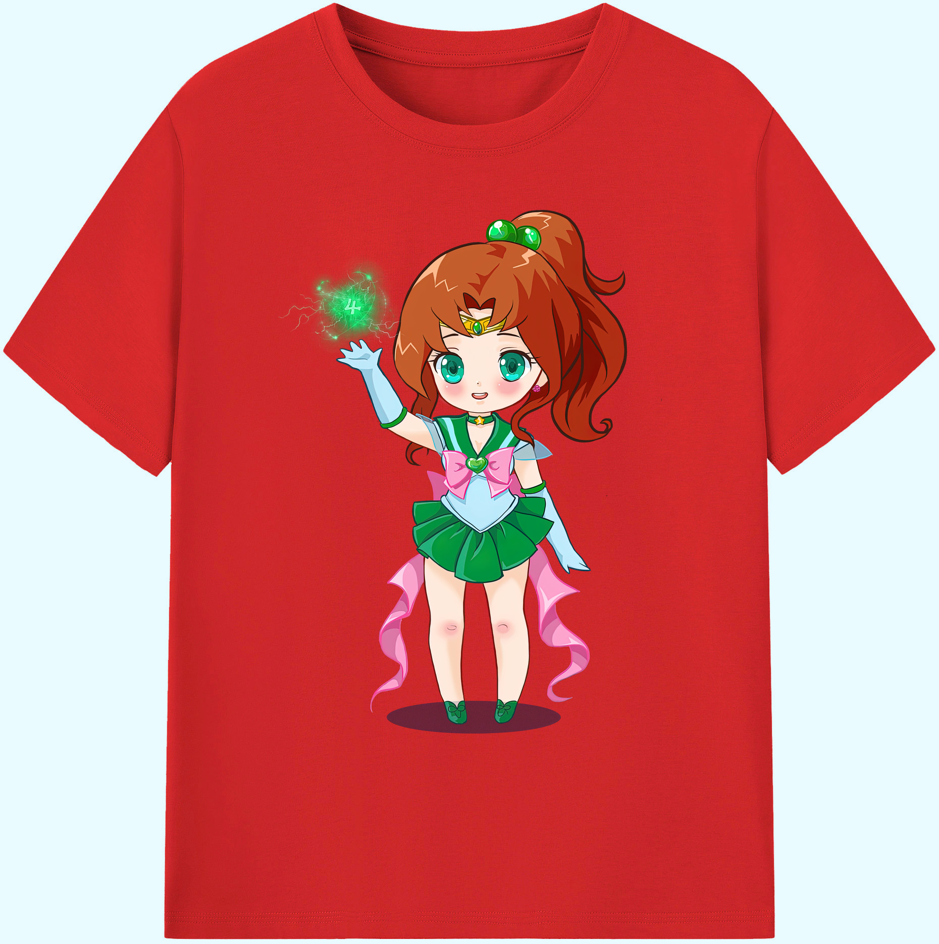 （画像用） 美少女戦士セーラームーン 木野 まこと きの まこと Sailor Moon Kino Makoto （セーラージュピター；Sailor Jupiter） 綿100％ メンズ半袖Tシャツ｜肌触りやわらか＆通気性