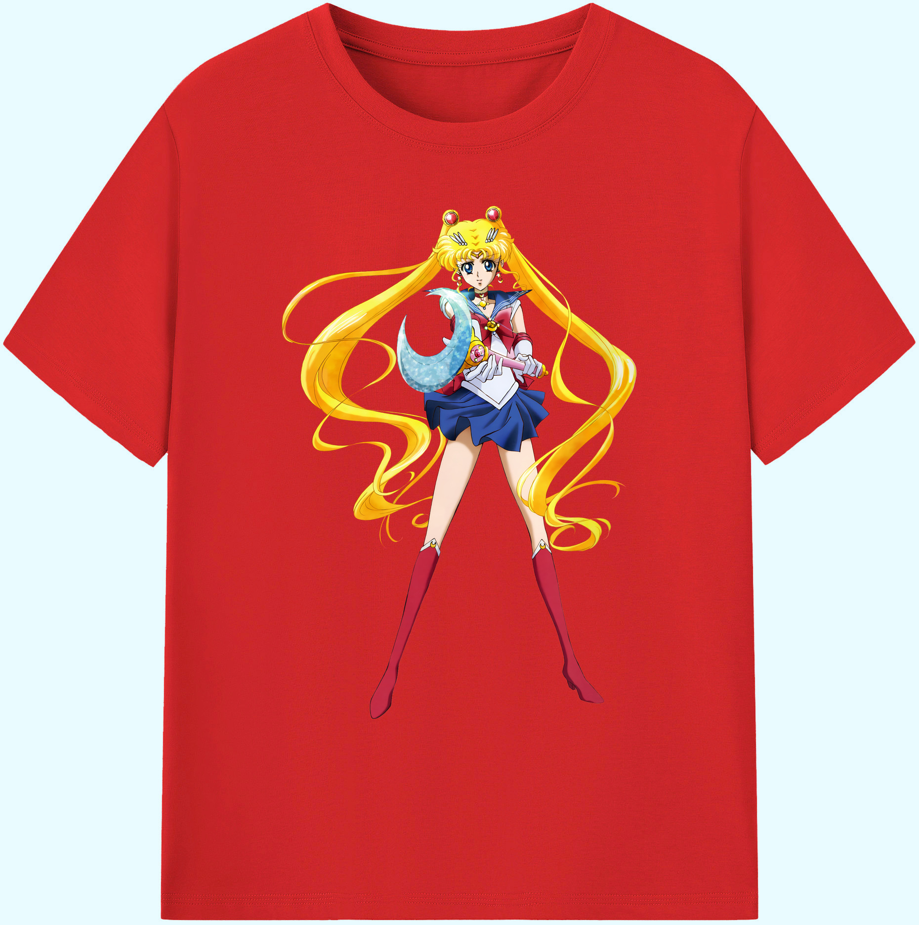 （画像用） 美少女戦士セーラームーン 月野 うさぎ つきの うさぎ Sailor Moon Tsukino Usagi 綿100％ メンズ半袖Tシャツ｜肌触りやわらか＆通気性