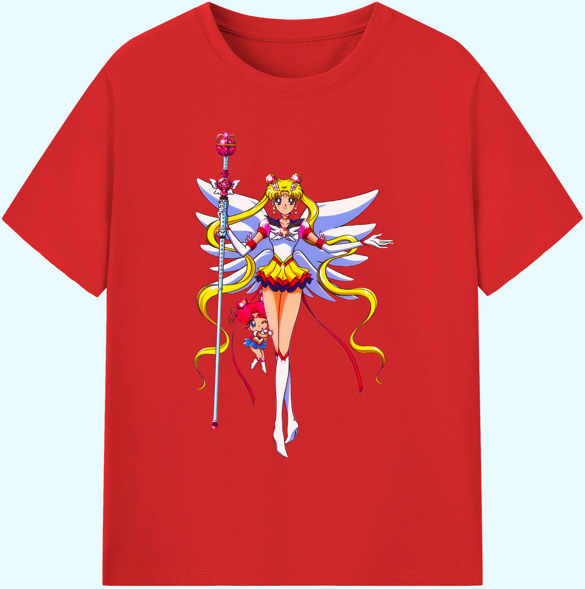 （画像用） 美少女戦士セーラームーン 月野 うさぎ つきの うさぎ Sailor Moon Tsukino Usagi 綿100％ メンズ半袖Tシャツ｜肌触りやわらか＆通気性