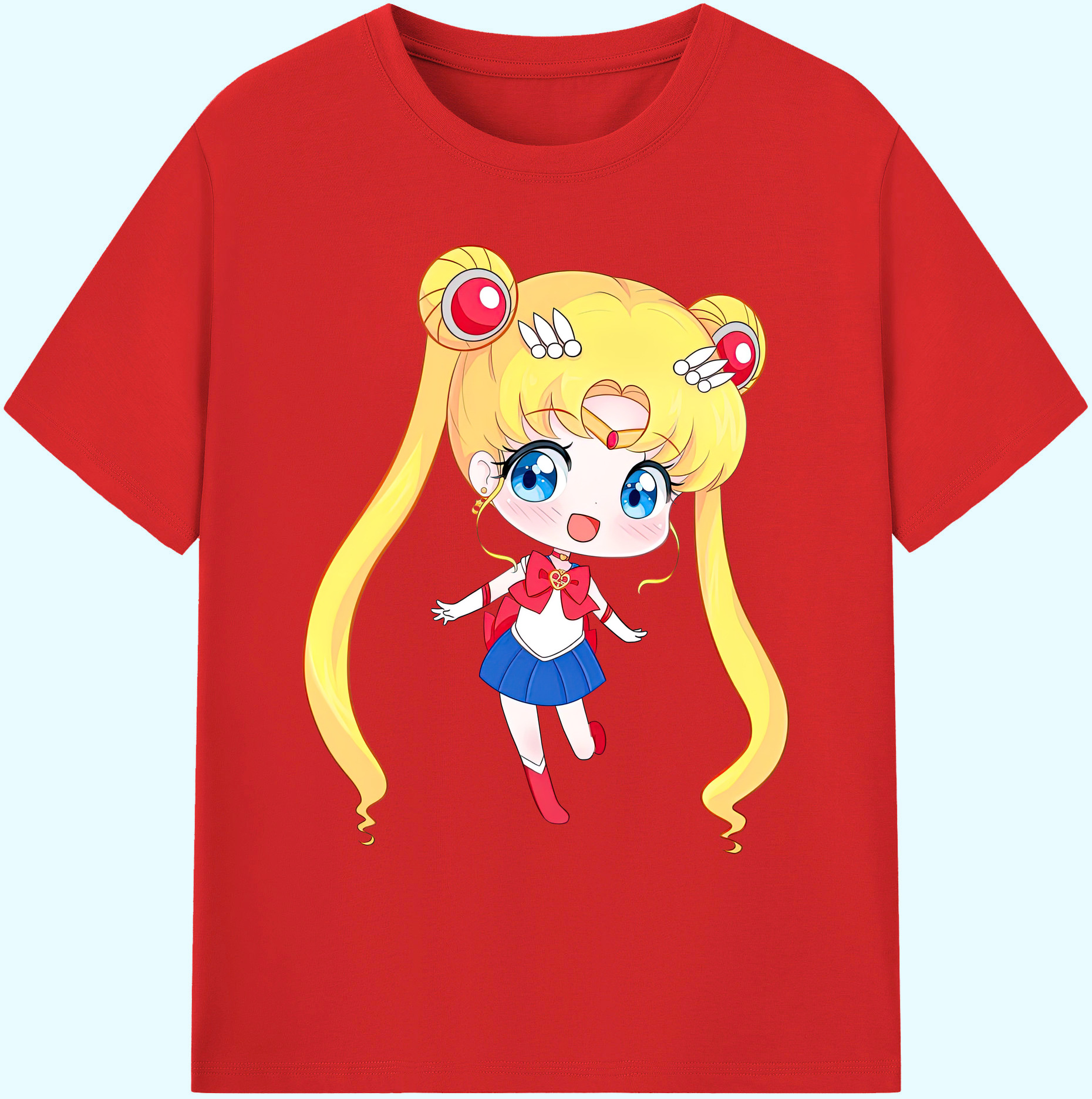 （画像用） 美少女戦士セーラームーン 月野 うさぎ つきの うさぎ Sailor Moon Tsukino Usagi 綿100％ メンズ半袖Tシャツ｜肌触りやわらか＆通気性