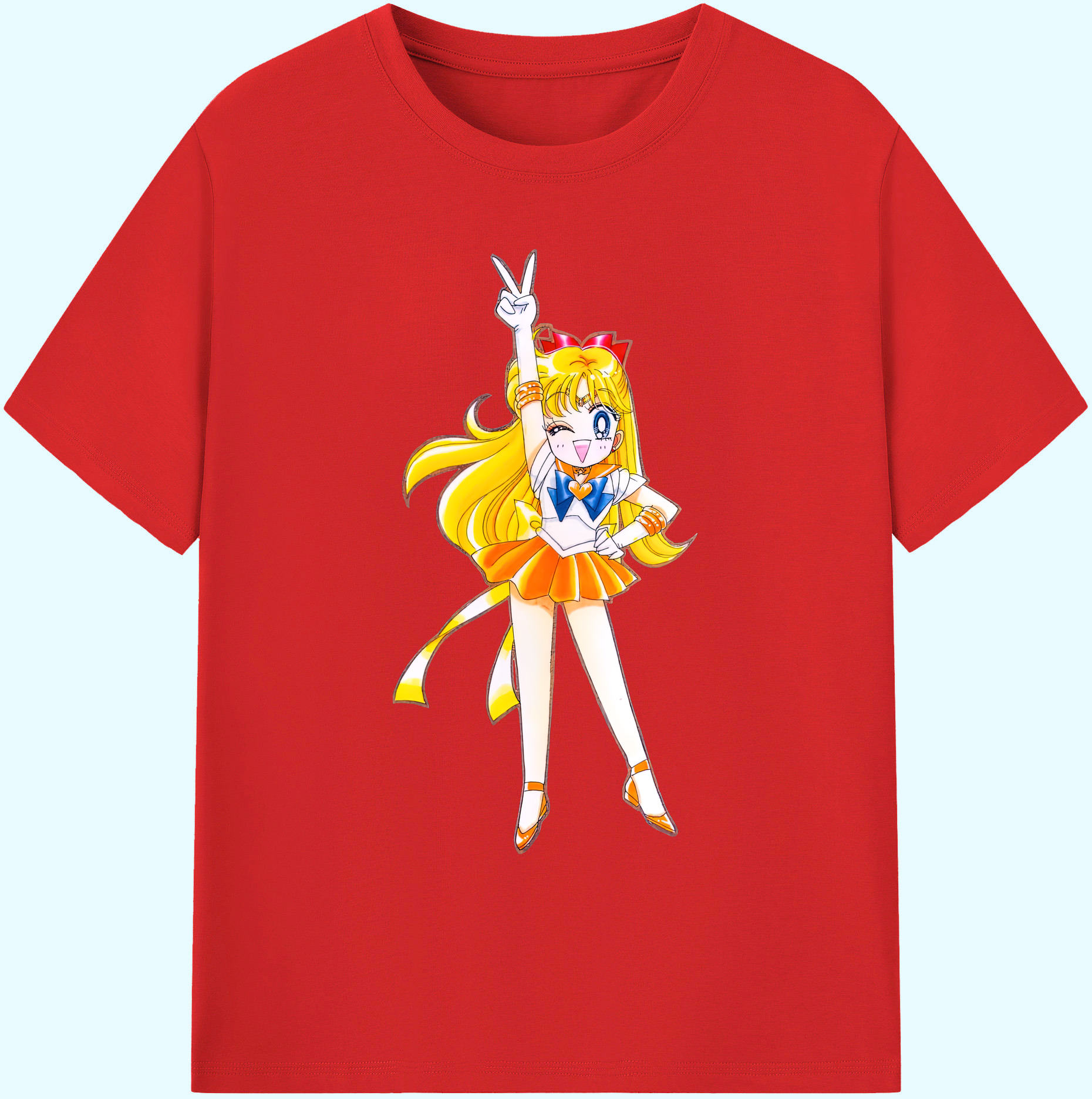 （画像用） 美少女戦士セーラームーン 愛野 美奈子 あいの みなこ Sailor Moon Aino Minako 綿100％ メンズ半袖Tシャツ｜肌触りやわらか＆通気性