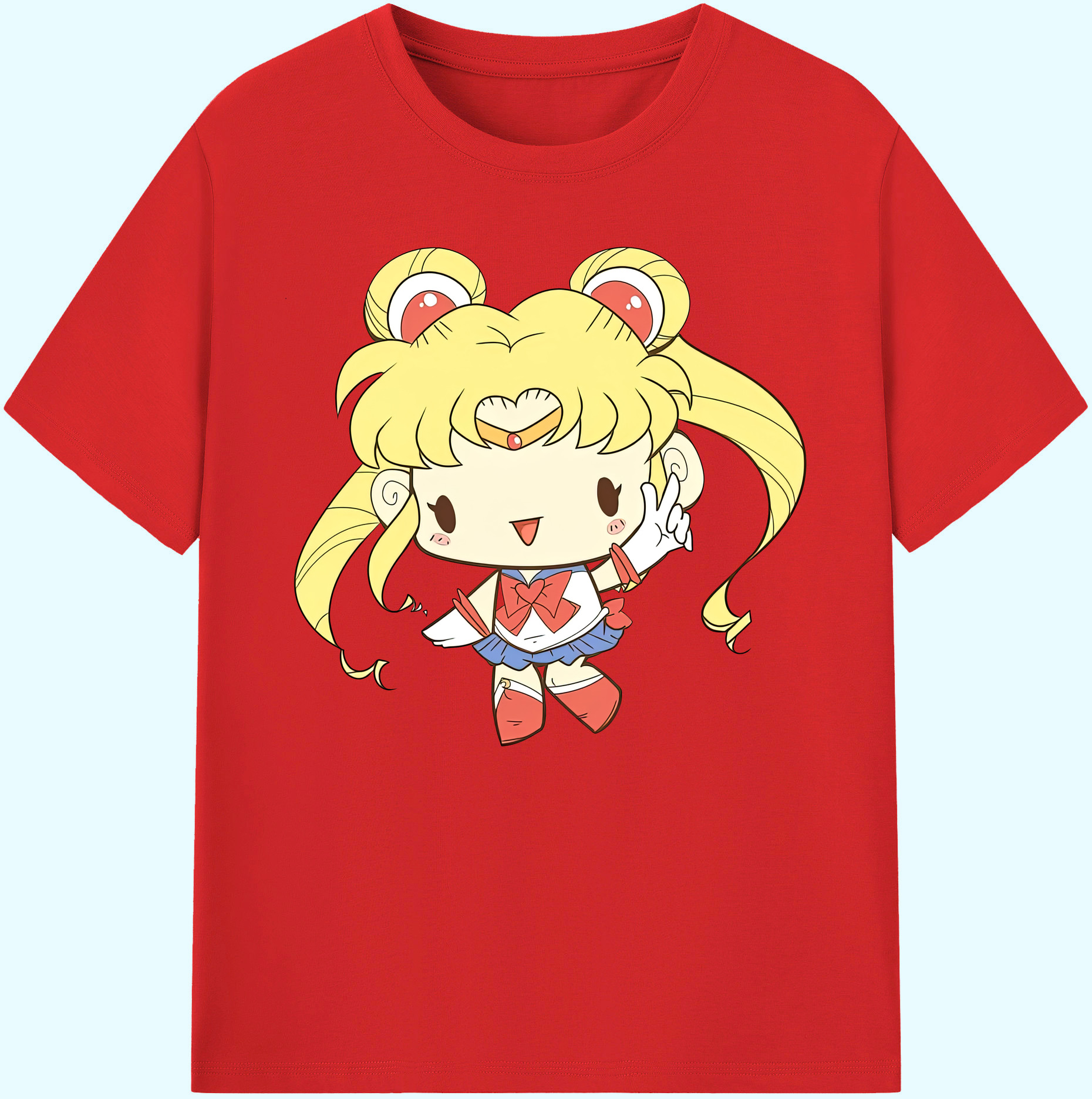 （画像用） 美少女戦士セーラームーン 月野 うさぎ つきの うさぎ Sailor Moon Tsukino Usagi 綿100％ メンズ半袖Tシャツ｜肌触りやわらか＆通気性