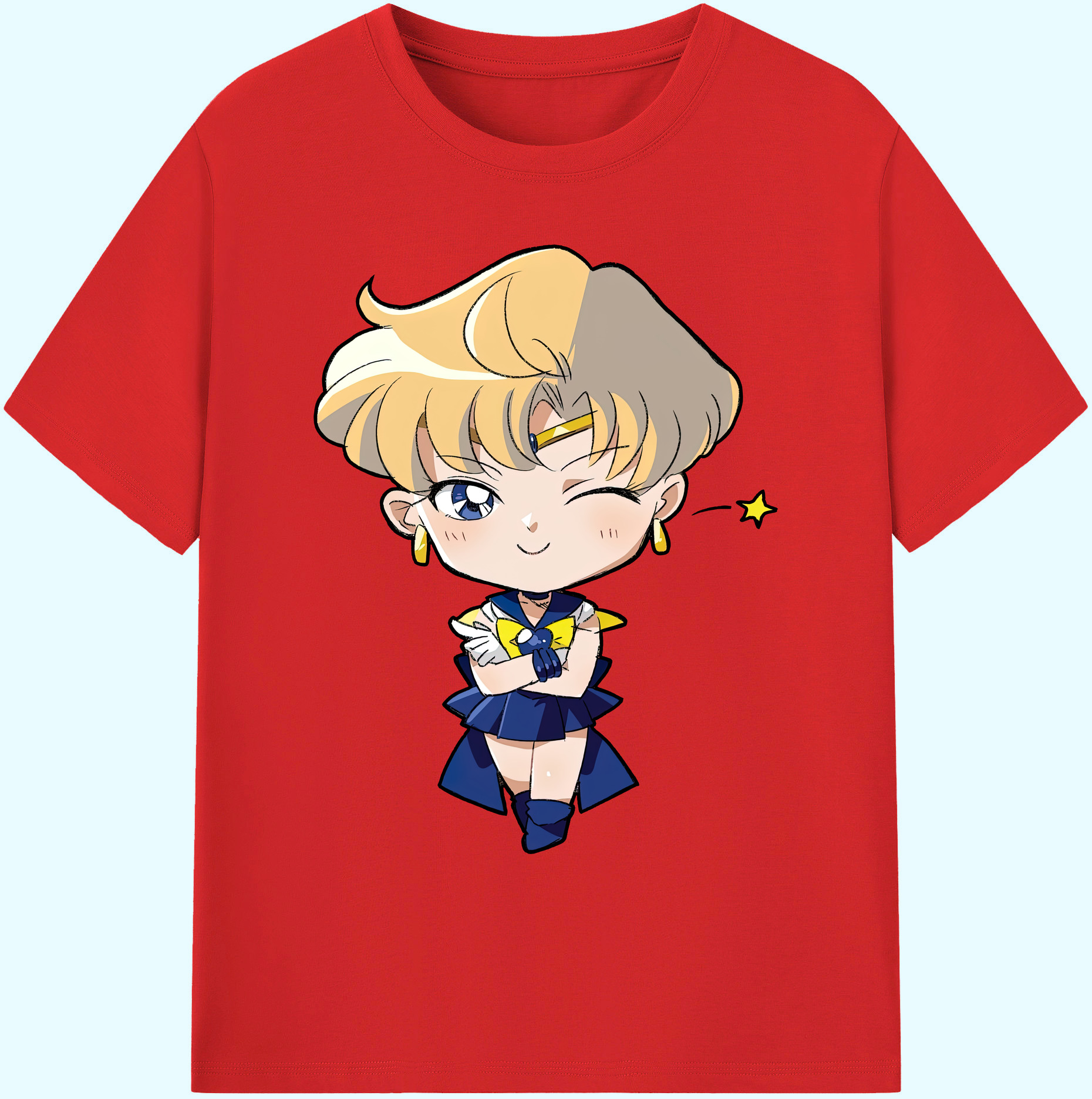 （画像用） 美少女戦士セーラームーン 天王はるか Sailor Moon Tenoh Haruka 綿100％ メンズ半袖Tシャツ｜肌触りやわらか＆通気性