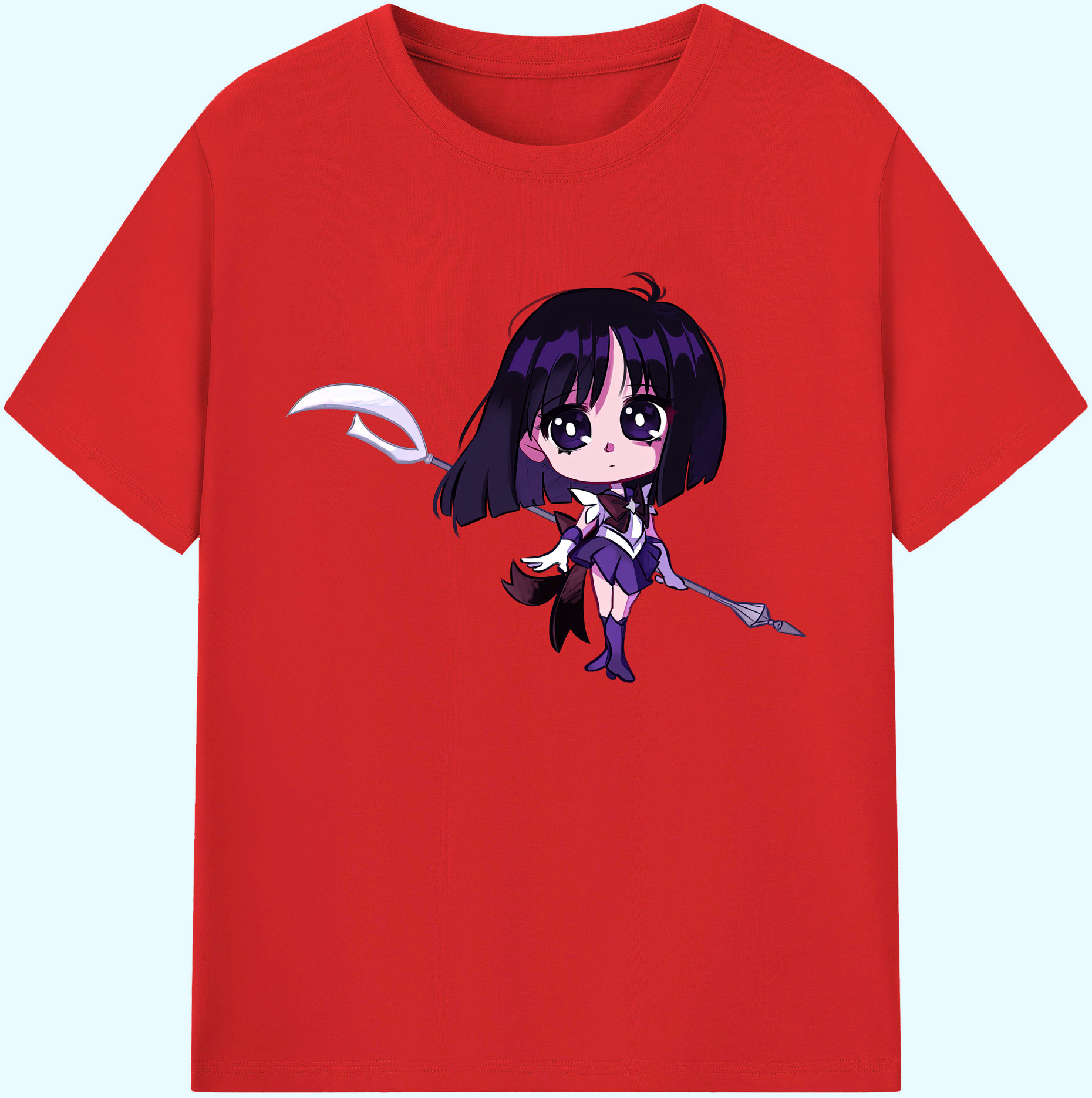 （画像用） 美少女戦士セーラームーン 土萠ほたる Sailor Moon Tomoe Hotaru （セーラーサターン；Sailor Saturn） 綿100％ メンズ半袖Tシャツ｜肌触りやわらか＆通気性