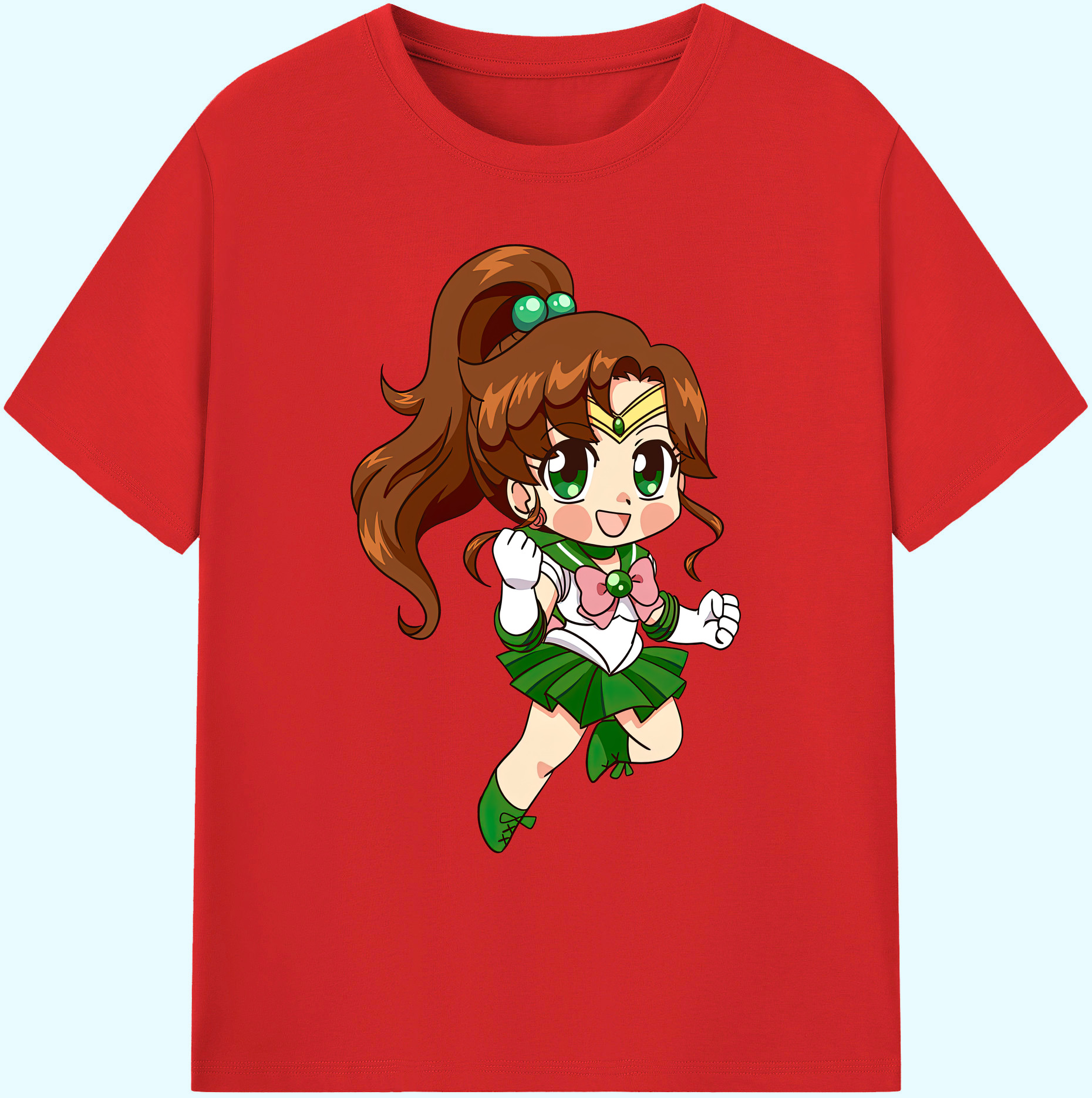 （画像用） 美少女戦士セーラームーン 木野 まこと きの まこと Sailor Moon Kino Makoto （セーラージュピター；Sailor Jupiter） 綿100％ メンズ半袖Tシャツ｜肌触りやわらか＆通気性