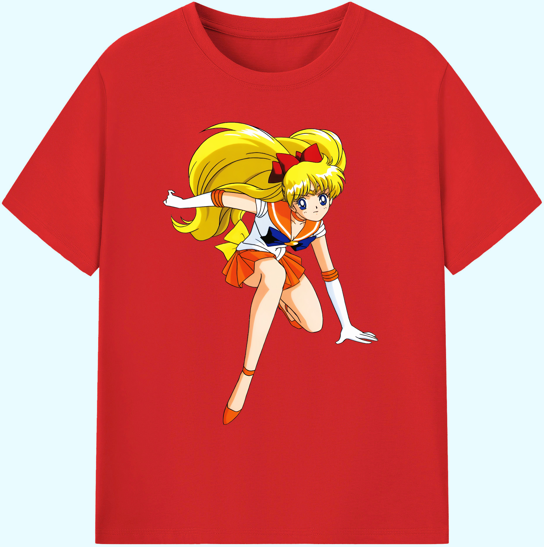 （画像用） 美少女戦士セーラームーン 愛野 美奈子 あいの みなこ Sailor Moon Aino Minako 綿100％ メンズ半袖Tシャツ｜肌触りやわらか＆通気性