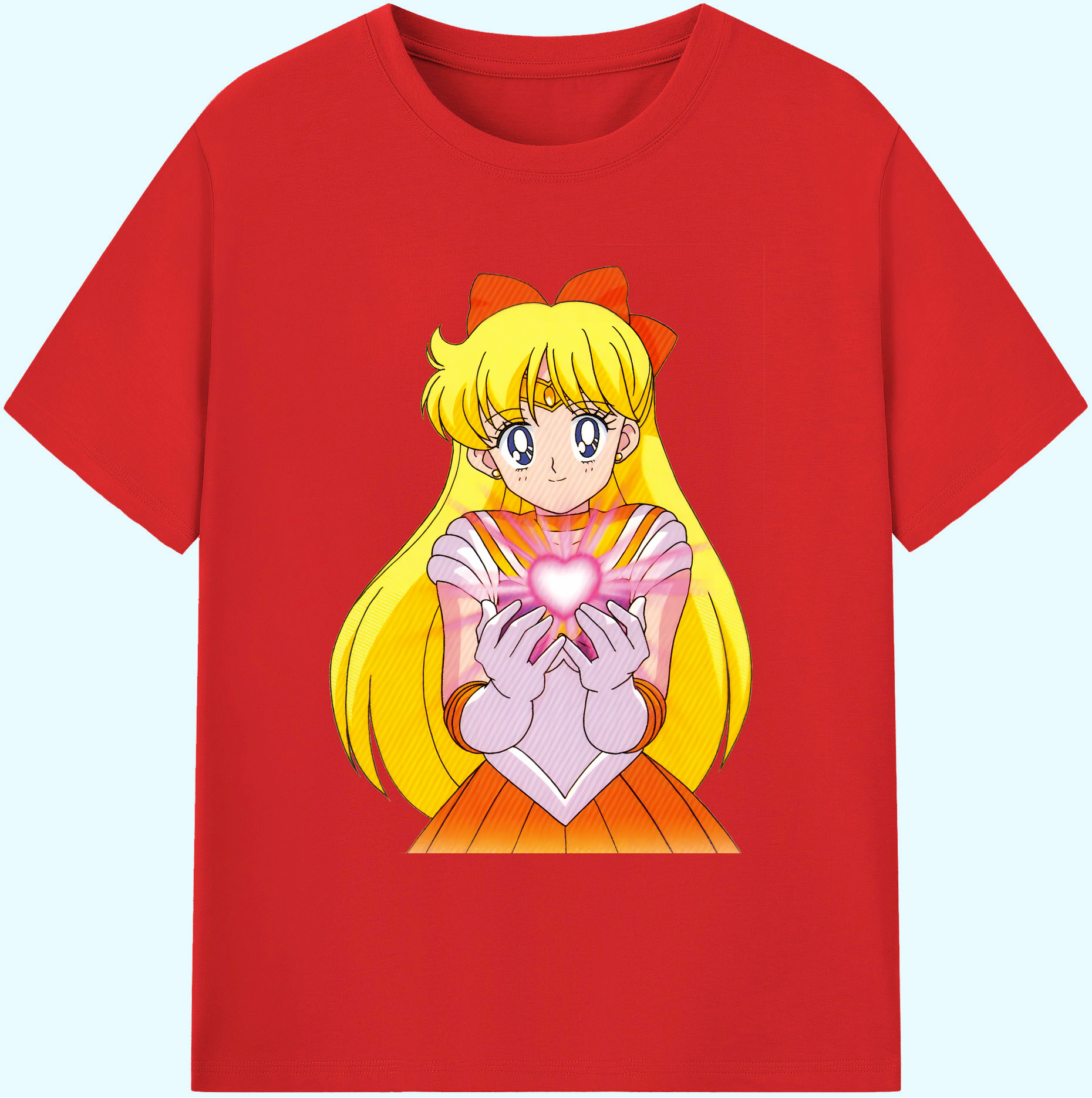 （画像用） 美少女戦士セーラームーン 愛野 美奈子 あいの みなこ Sailor Moon Aino Minako 綿100％ メンズ半袖Tシャツ｜肌触りやわらか＆通気性