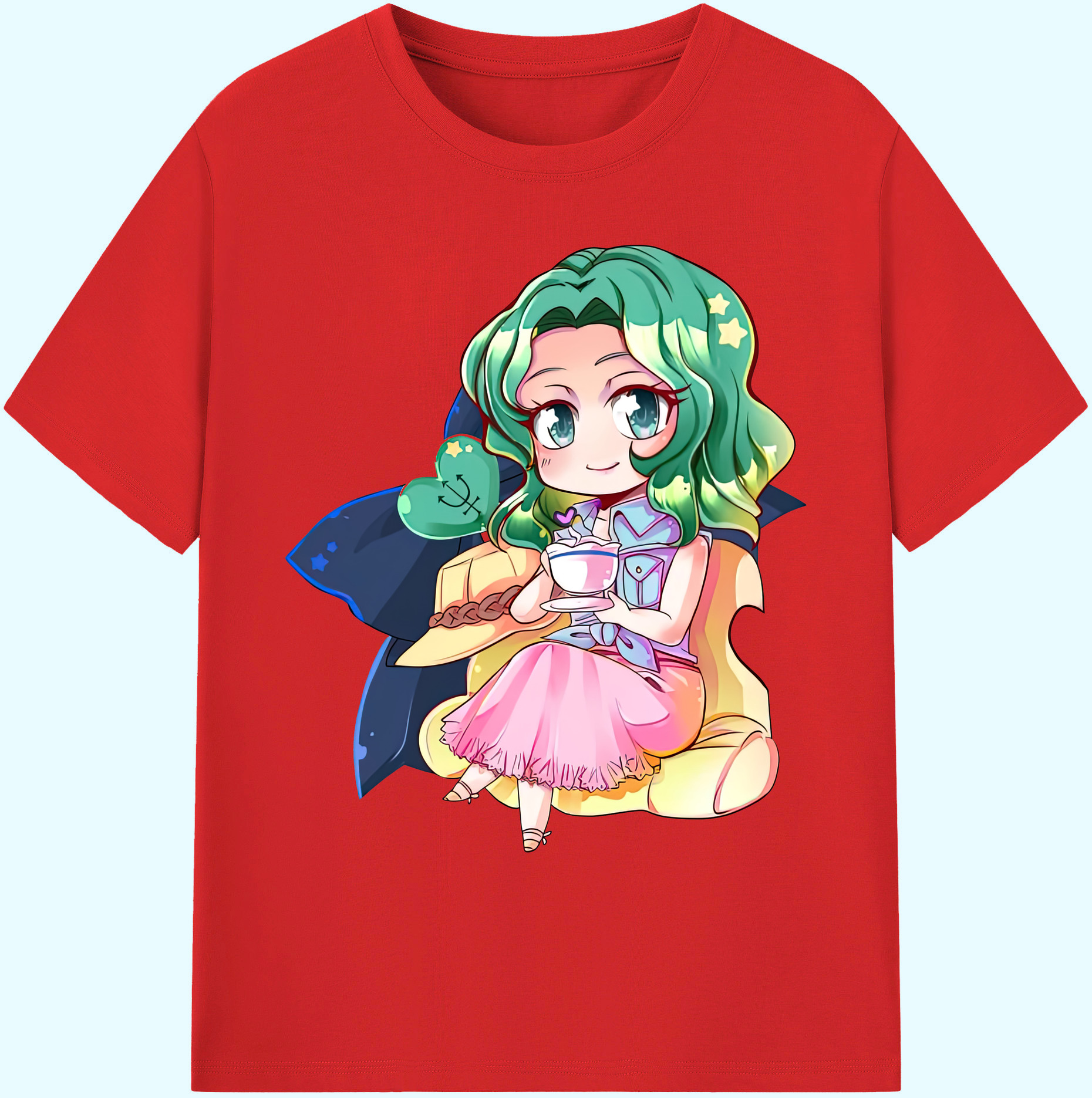 （画像用） 美少女戦士セーラームーン 海王 みちる（かいおう みちる） Sailor Moon Kaiou Michiru 綿100％ メンズ半袖Tシャツ｜肌触りやわらか＆通気性