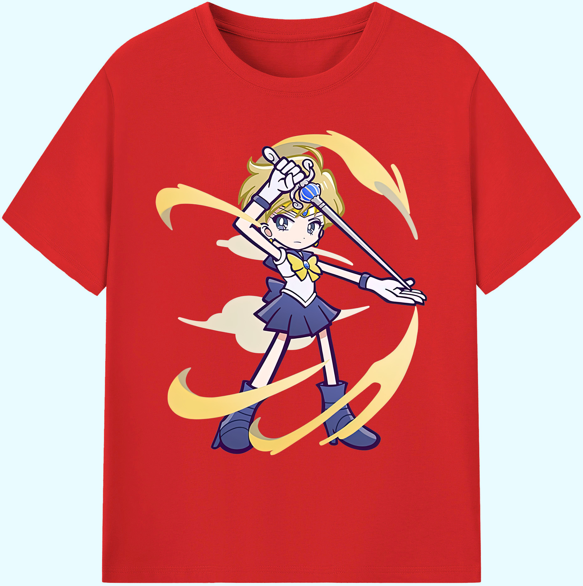 （画像用） 美少女戦士セーラームーン 天王はるか Sailor Moon Tenoh Haruka 綿100％ メンズ半袖Tシャツ｜肌触りやわらか＆通気性