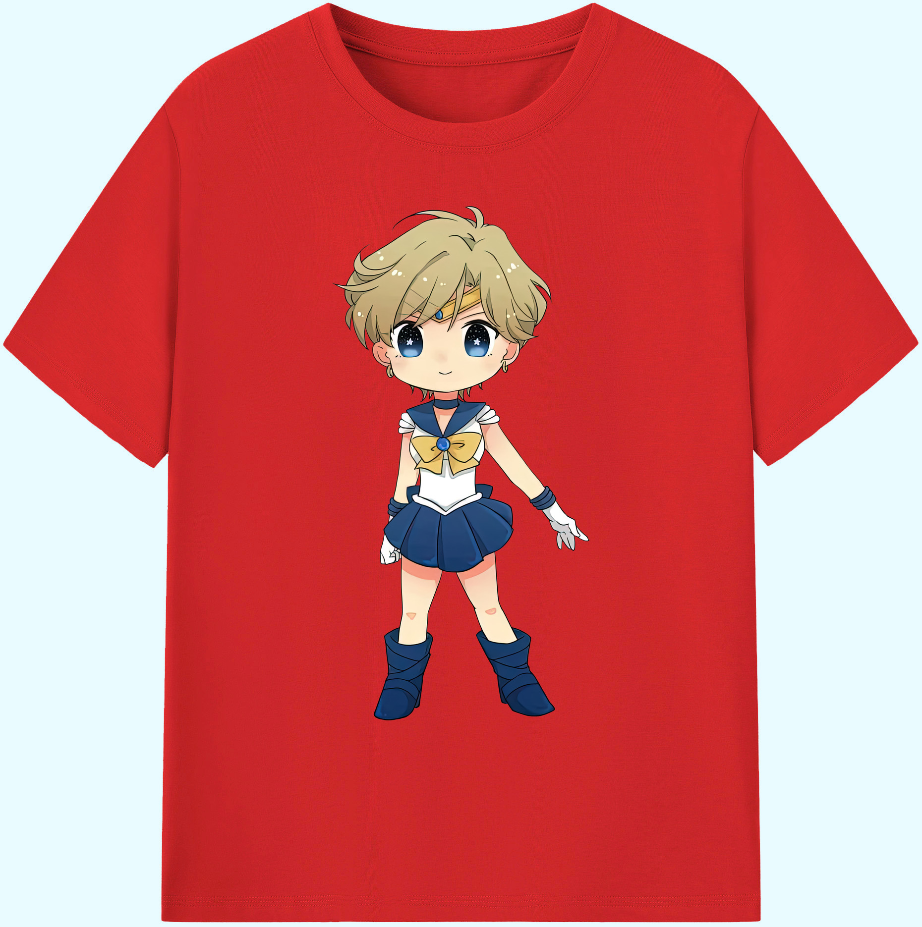 （画像用） 美少女戦士セーラームーン 天王はるか Sailor Moon Tenoh Haruka 綿100％ メンズ半袖Tシャツ｜肌触りやわらか＆通気性