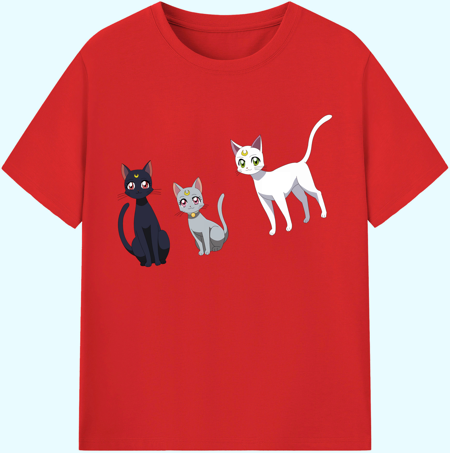 （画像用） 美少女戦士セーラームーン Sailor Moon 綿100％ メンズ半袖Tシャツ｜肌触りやわらか＆通気性