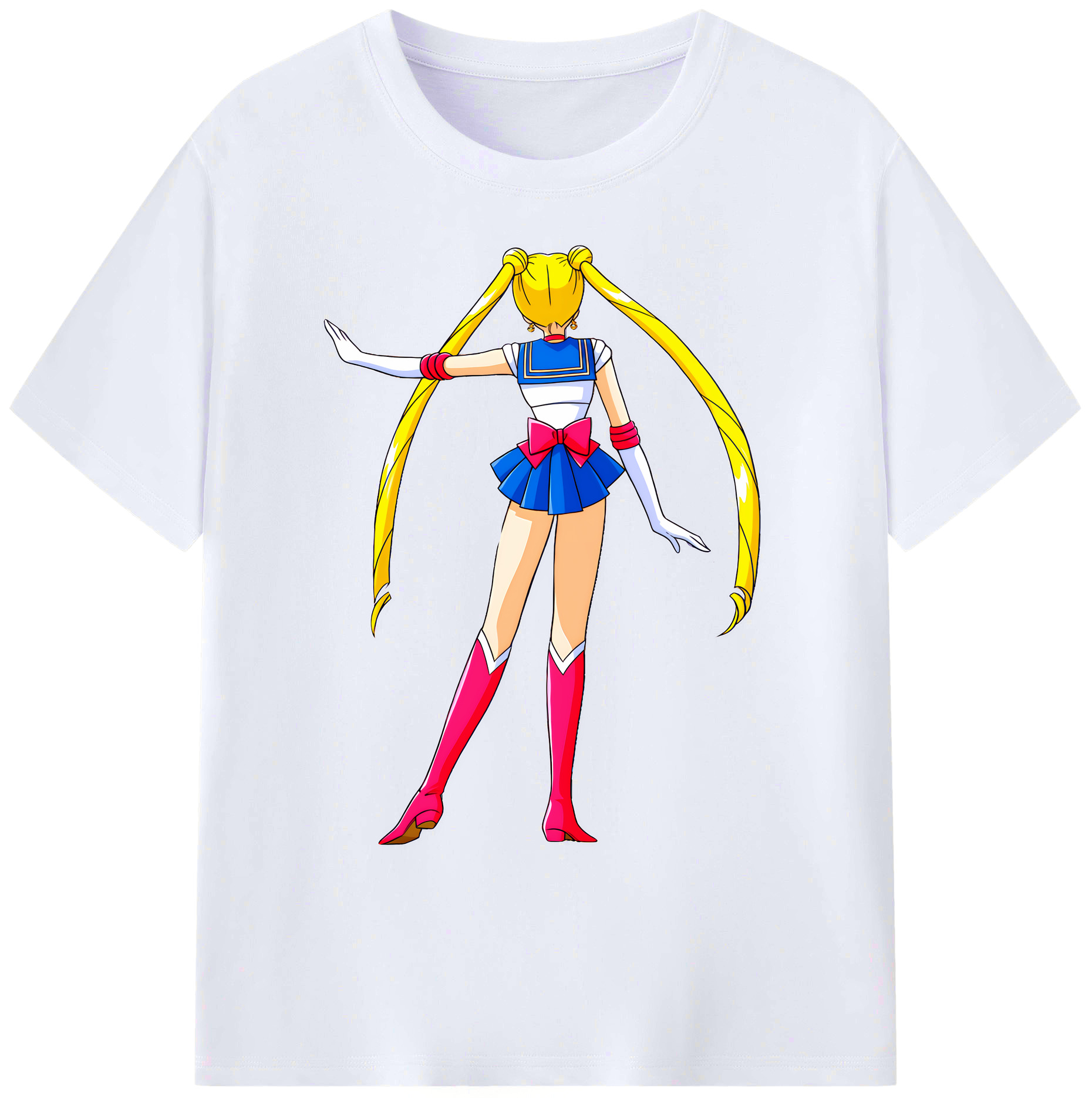 （画像用） 美少女戦士セーラームーン 月野 うさぎ つきの うさぎ Sailor Moon Tsukino Usagi 綿100％ メンズ半袖Tシャツ｜肌触りやわらか＆通気性