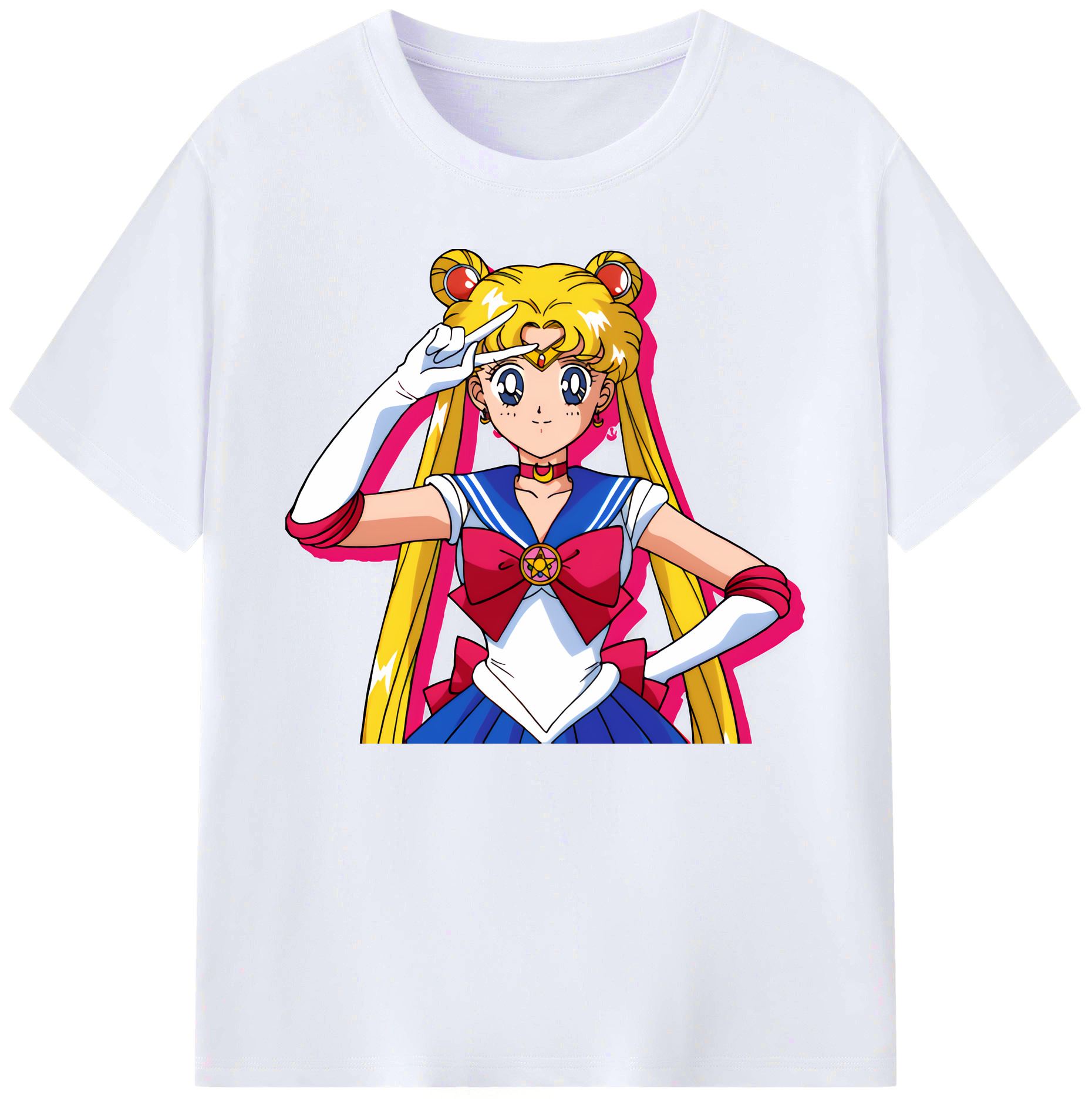 （画像用） 美少女戦士セーラームーン 月野 うさぎ つきの うさぎ Sailor Moon Tsukino Usagi 綿100％ メンズ半袖Tシャツ｜肌触りやわらか＆通気性
